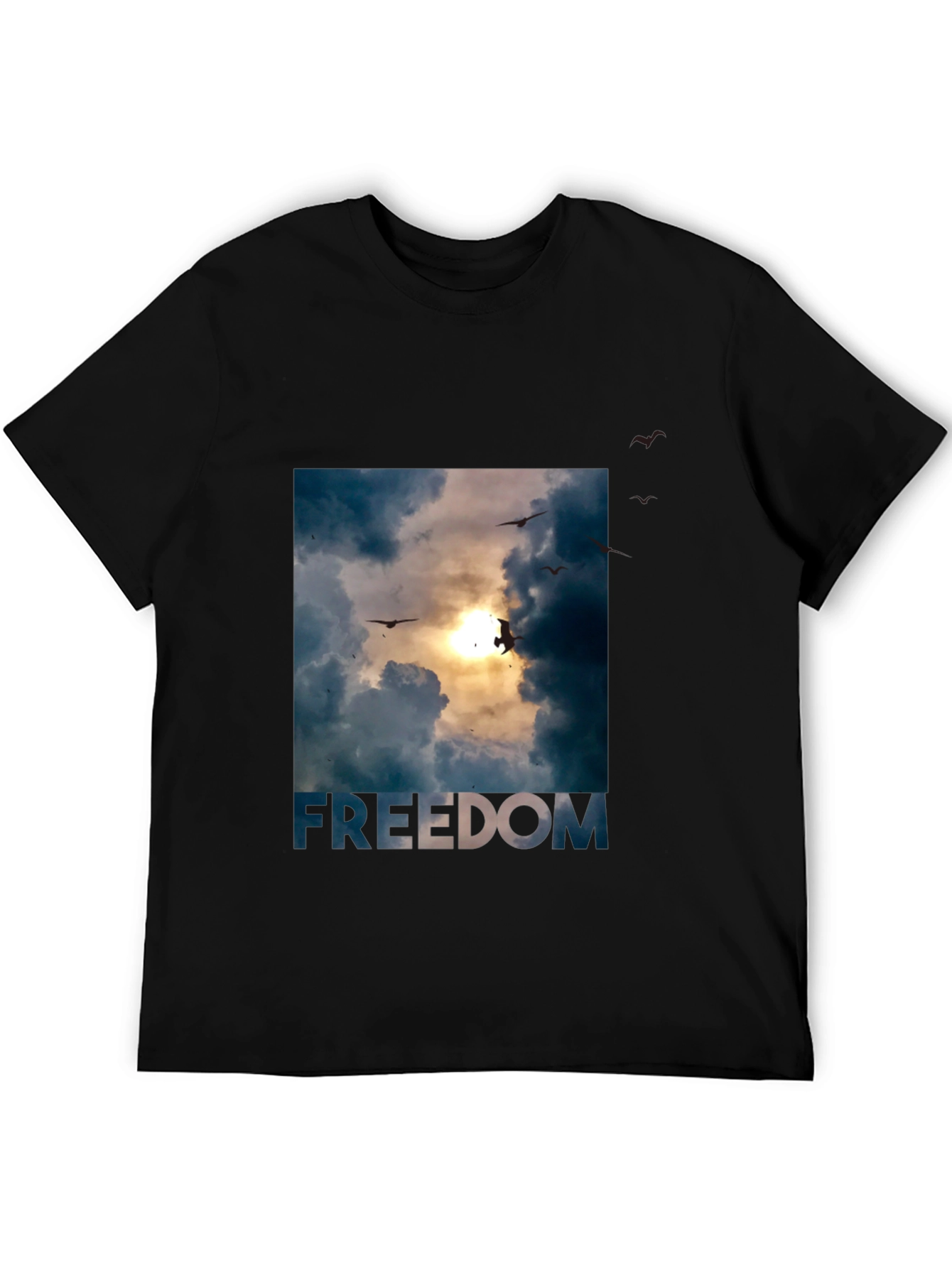 Freedom Graphic Tee - Sky and Birds Design