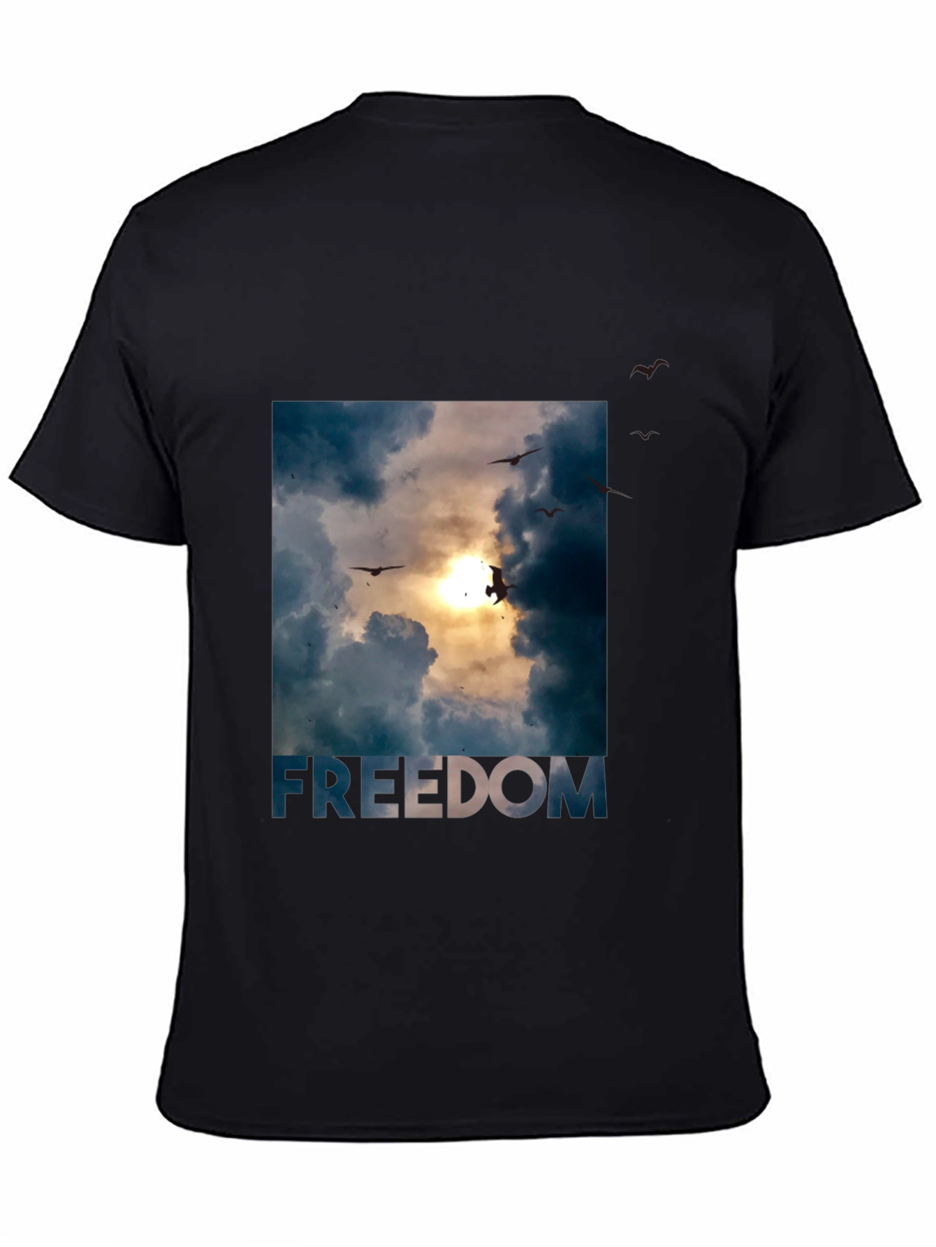 Freedom Graphic Tee - Sky and Birds Design