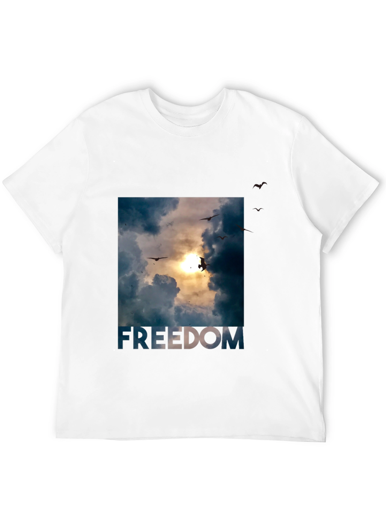 Freedom Graphic Tee - Sky and Birds Design