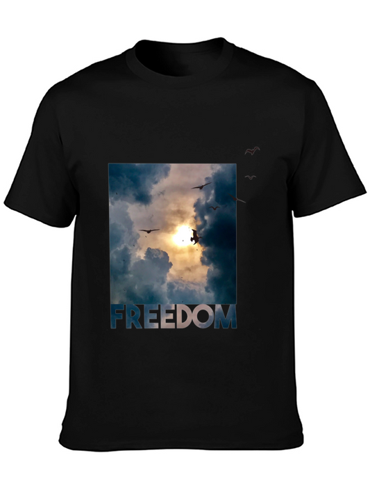 Freedom Graphic Tee - Sky and Birds Design