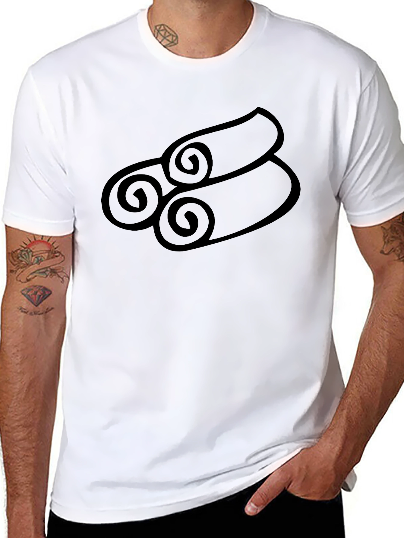 Mens Black Graphic Tee - Cinnamon Rolls Design