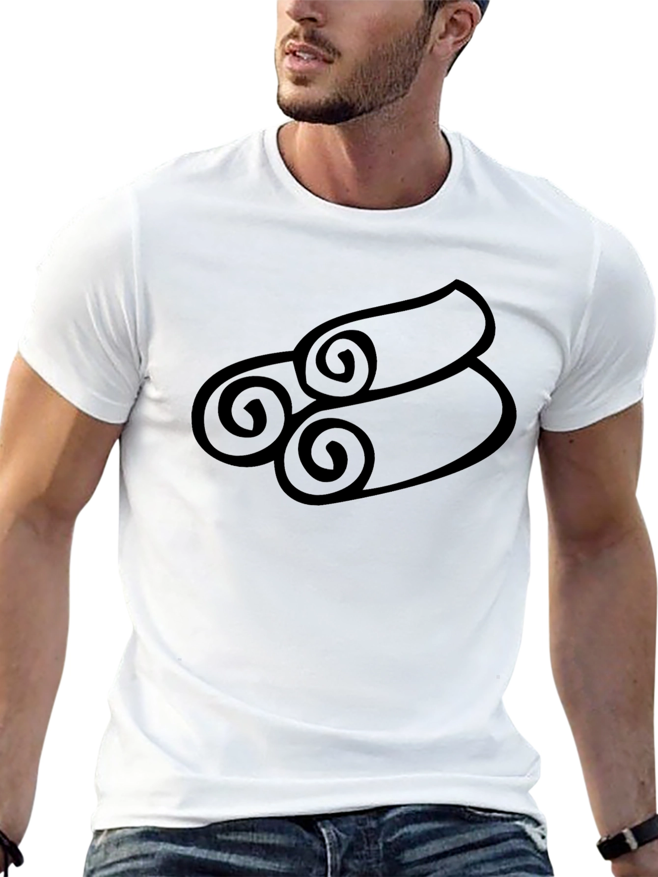 Mens Black Graphic Tee - Cinnamon Rolls Design