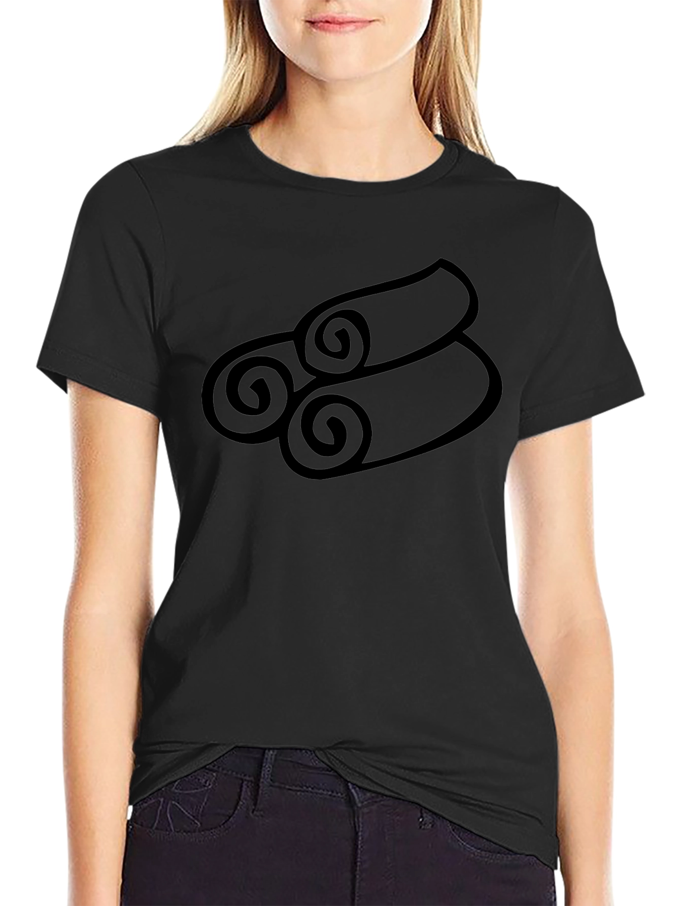 Mens Black Graphic Tee - Cinnamon Rolls Design