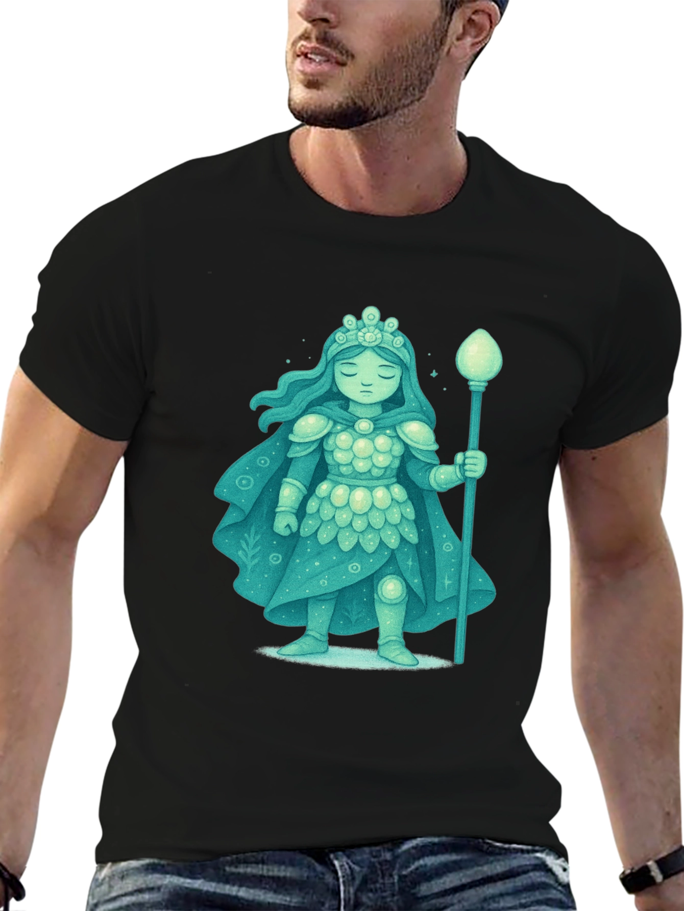 Mystical Ice Queen Graphic Tee - Unique Fantasy Design