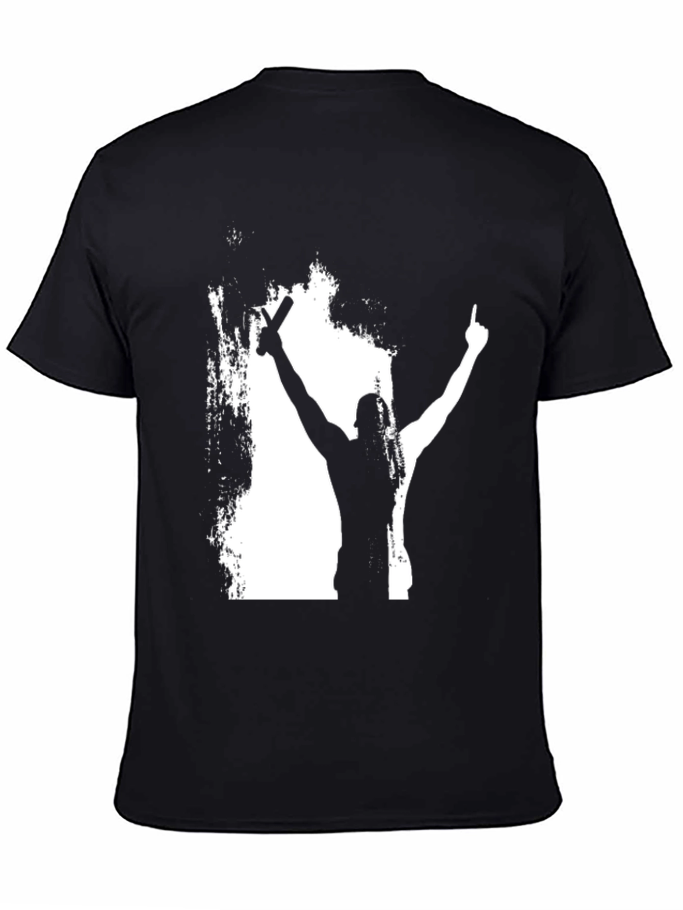 Silhouette Champion Graphic Tee - Bold Black Cotton Shirt