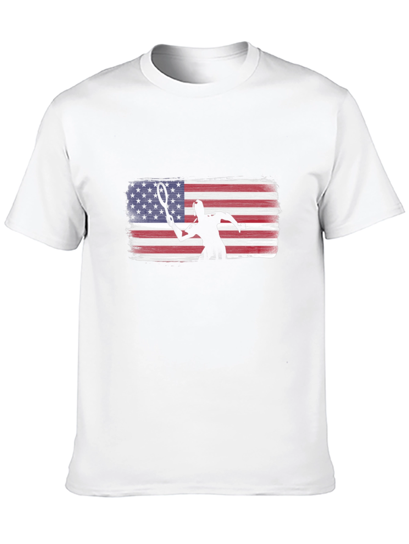 Tennis Player American Flag Graphic T-Shirt