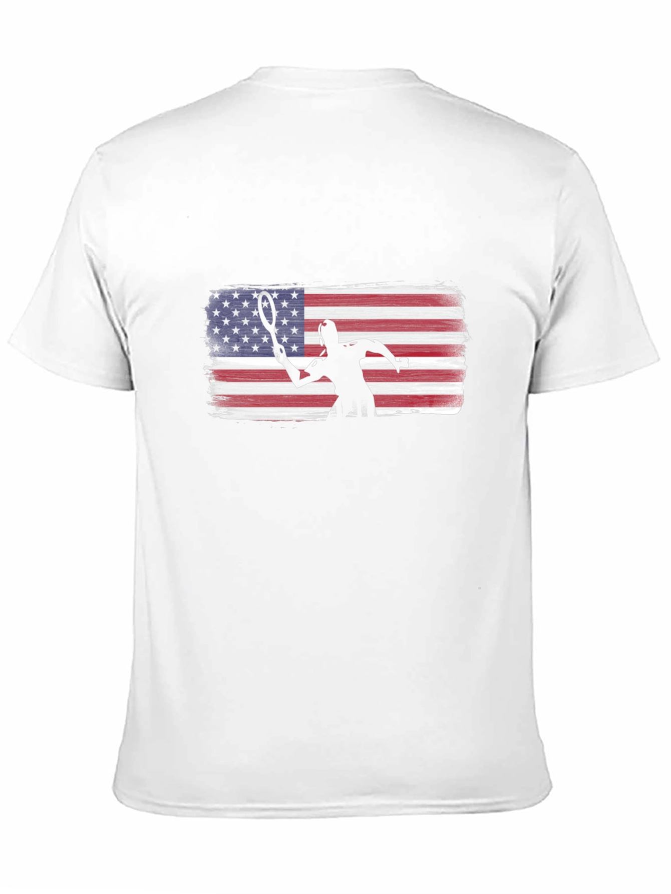 Tennis Player American Flag Graphic T-Shirt