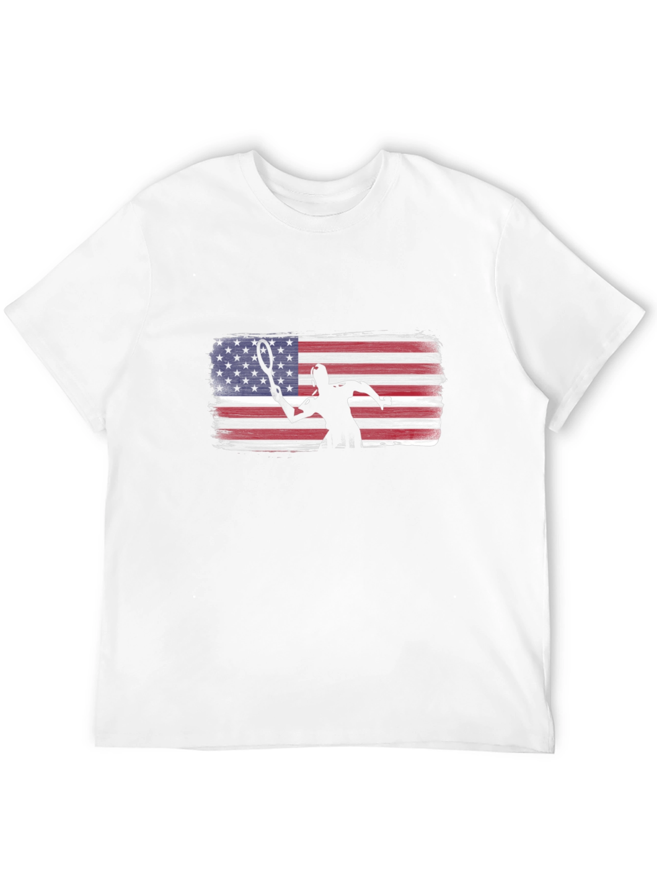 Tennis Player American Flag Graphic T-Shirt