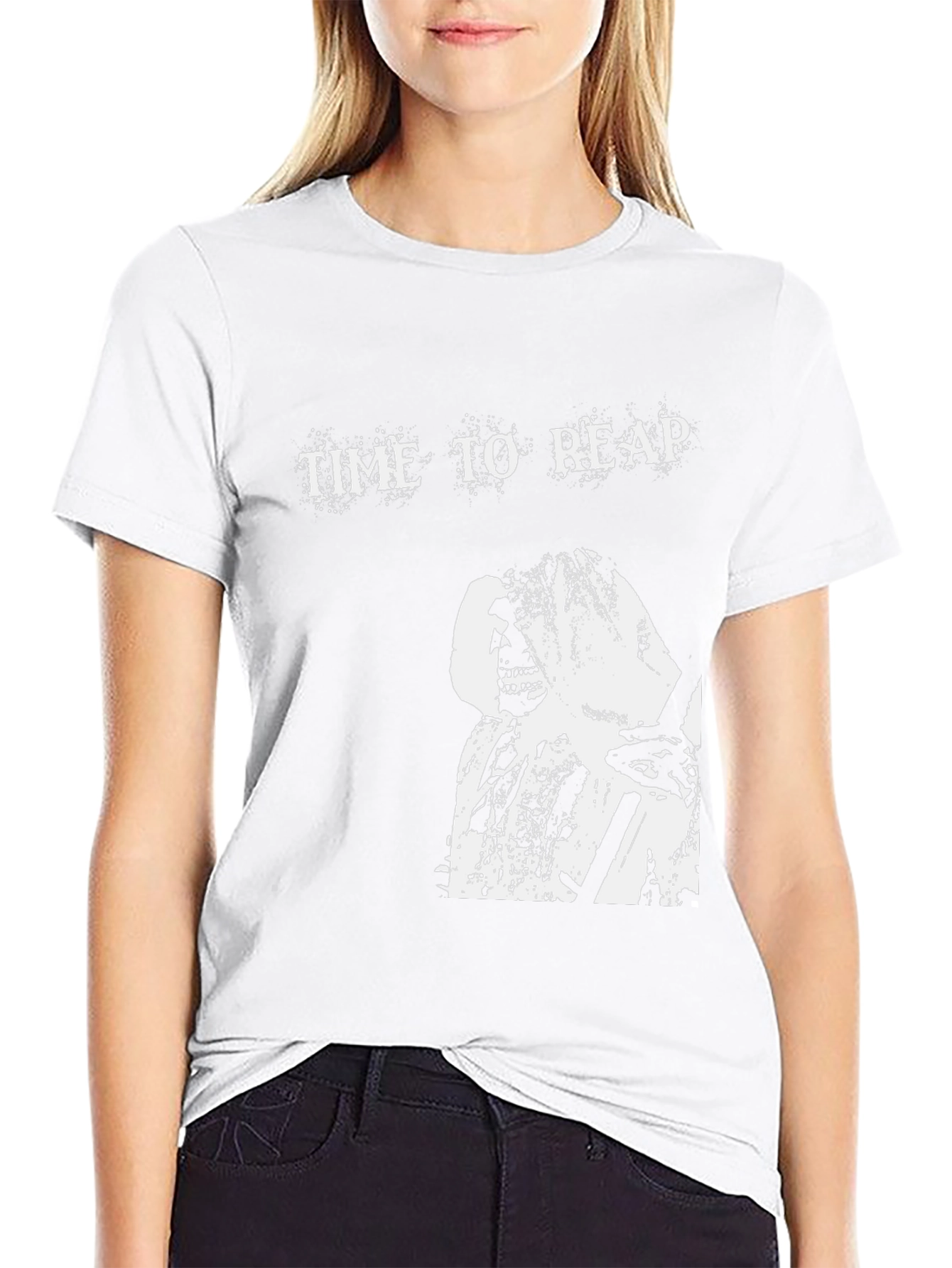 Time to Reap Graphic Print Black T-Shirt