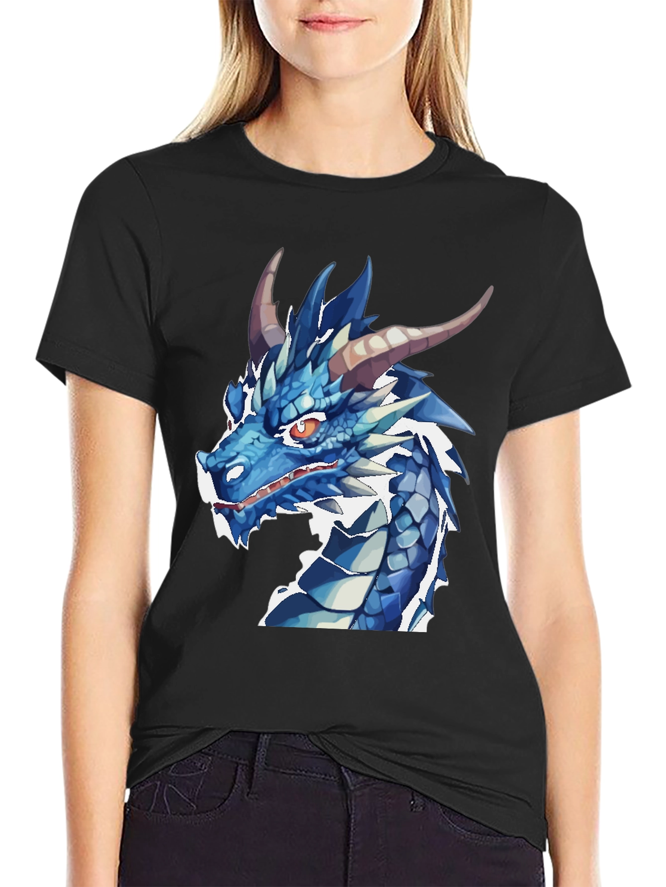 Blue Dragon Graphic T-Shirt - Fantasy Creature Tee
