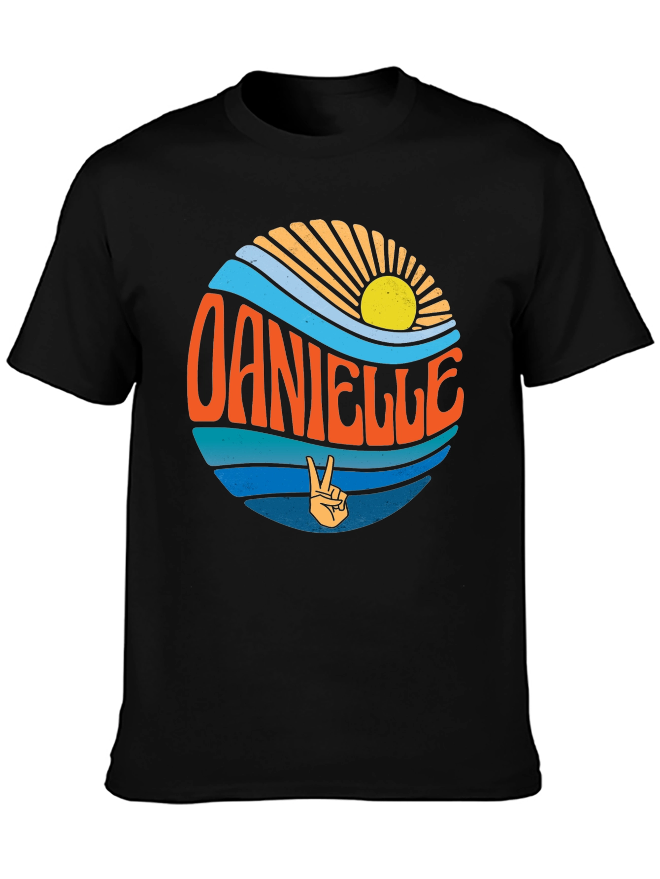 Danielle Peace Sign T-Shirt - Retro Beach Vibes