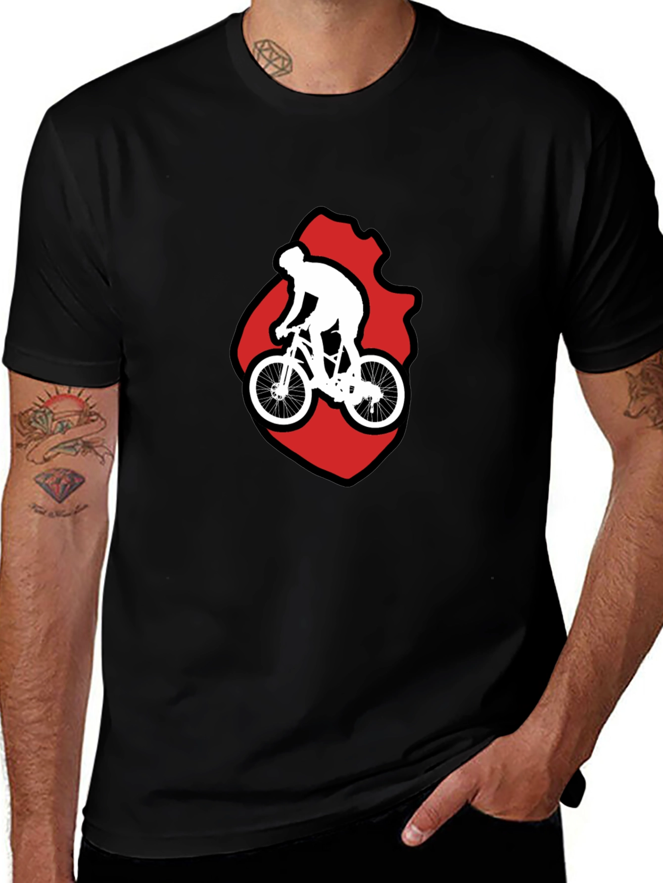 Cycling Graphic T-Shirt - Mountain Bike Rider Design
