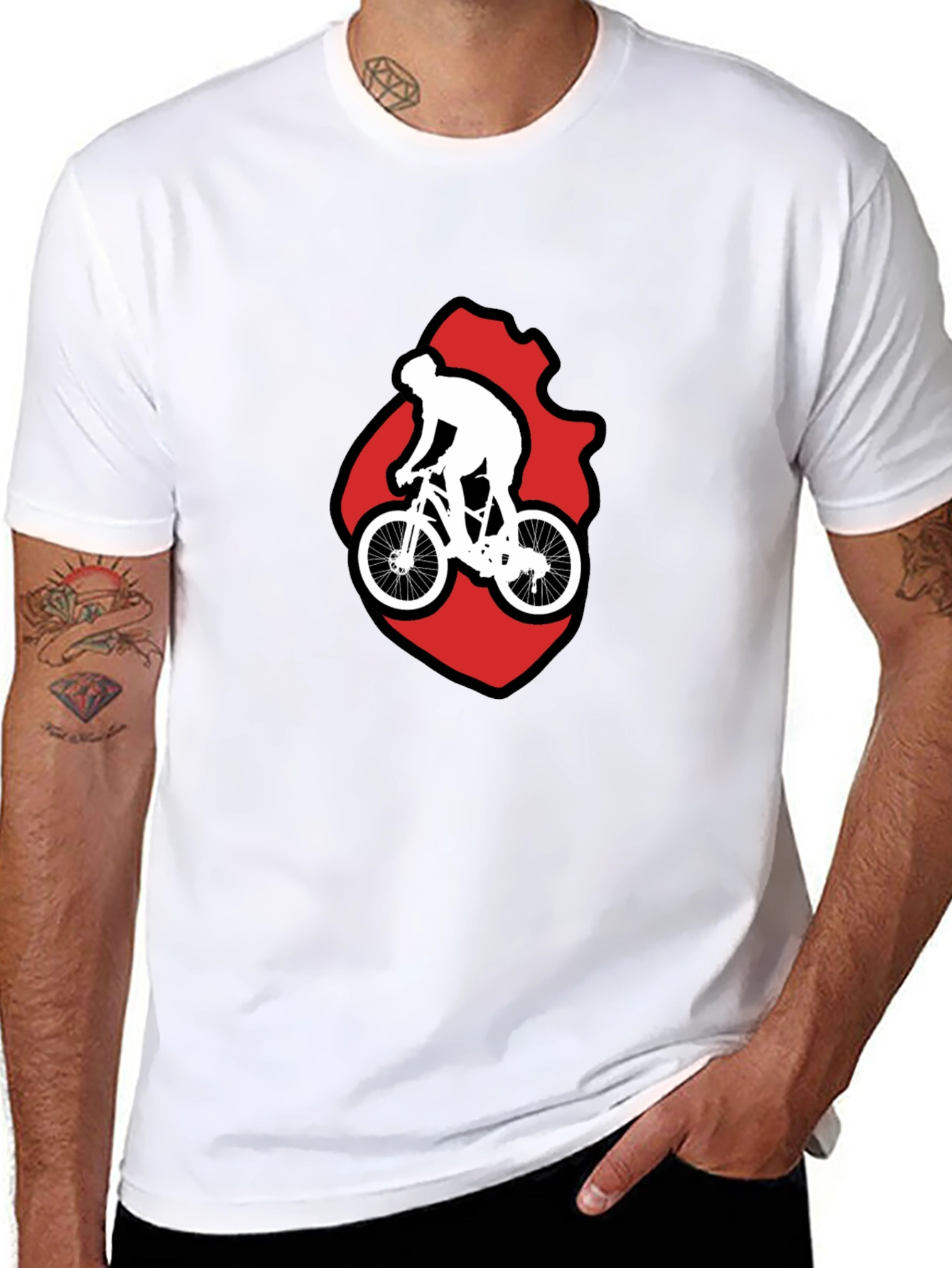 Cycling Graphic T-Shirt - Mountain Bike Rider Design