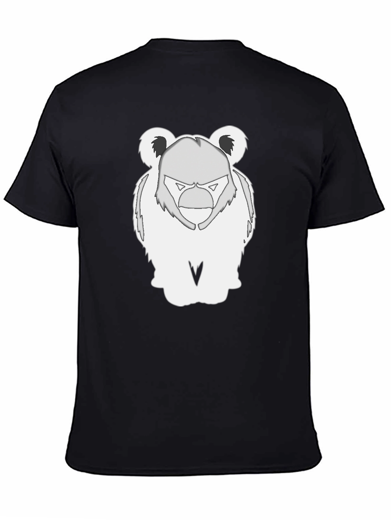 Bear Graphic Tee - Black Cotton Blend T-Shirt