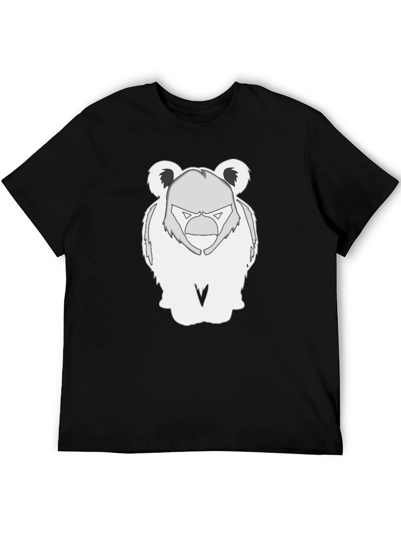Bear Graphic Tee - Black Cotton Blend T-Shirt