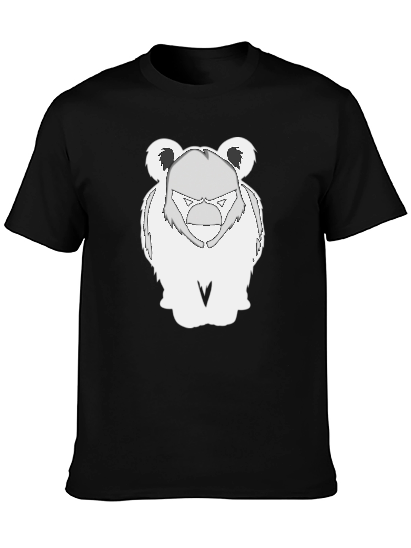 Bear Graphic Tee - Black Cotton Blend T-Shirt