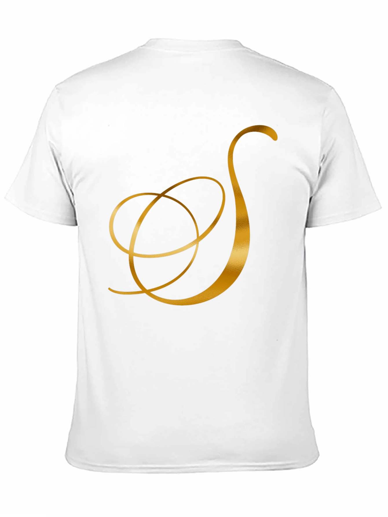 Elegant Black T-Shirt with Gold Letter S Design