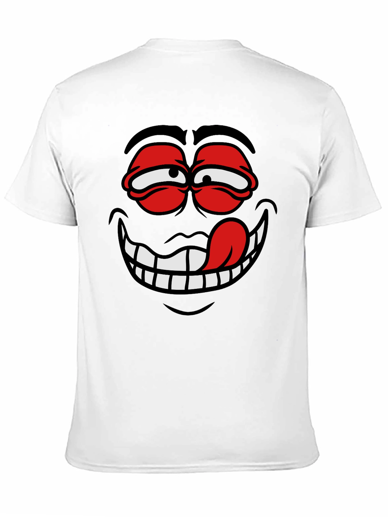 Cartoon Face Graphic Black T-Shirt