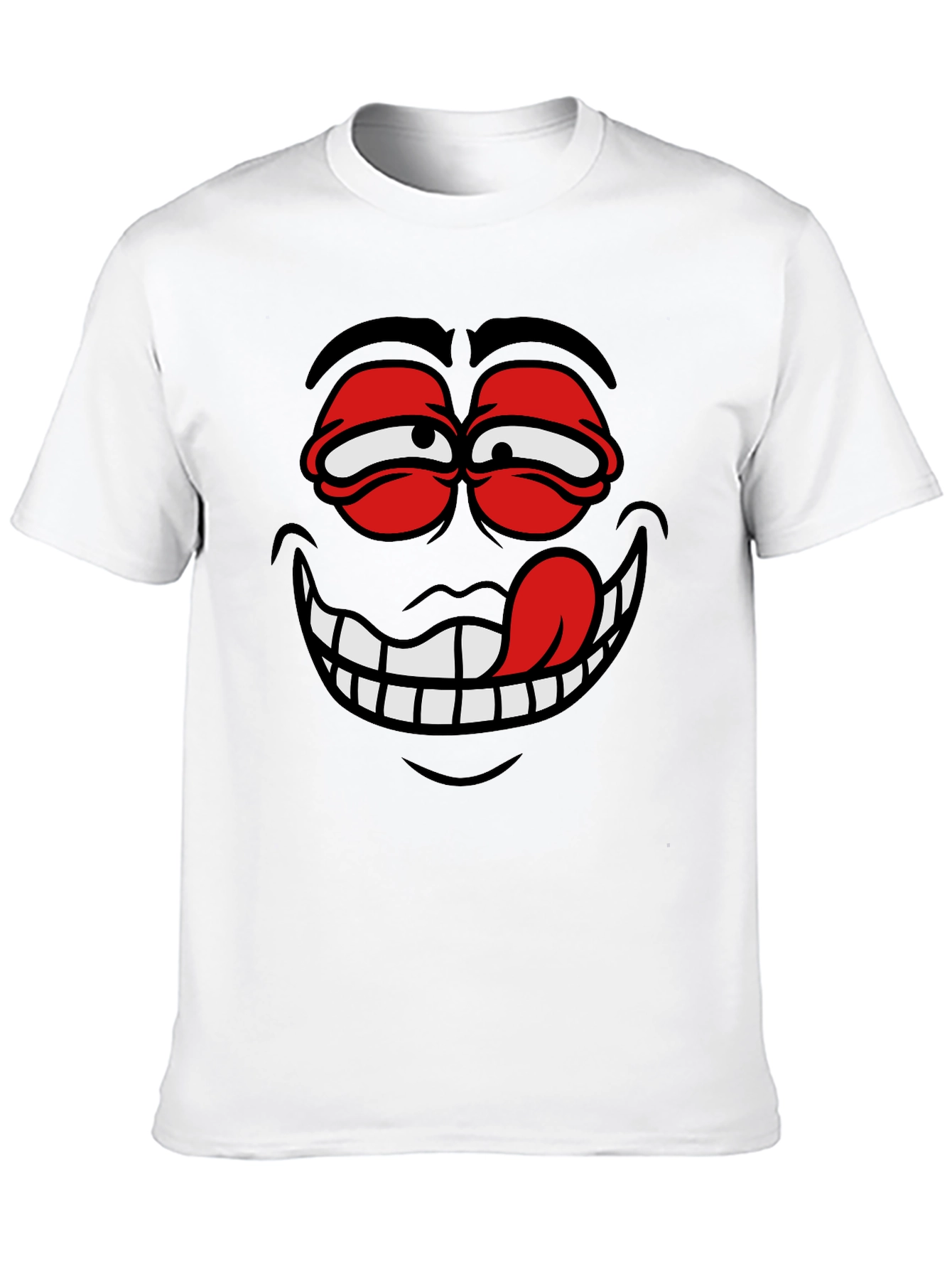 Cartoon Face Graphic Black T-Shirt