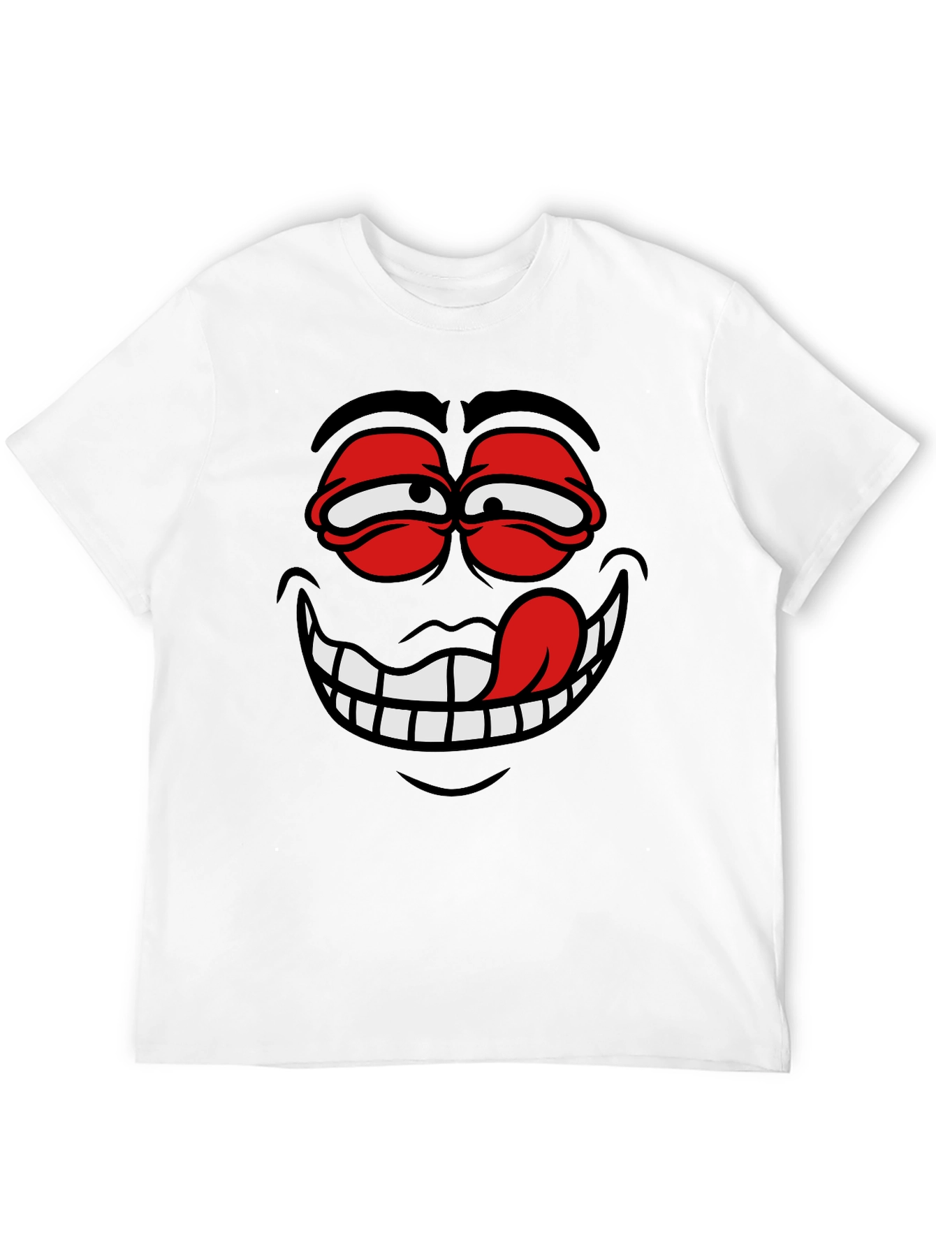 Cartoon Face Graphic Black T-Shirt