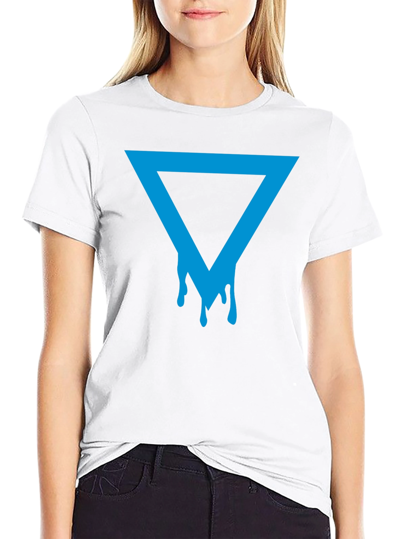 Dripping Triangle Graphic Black T-Shirt