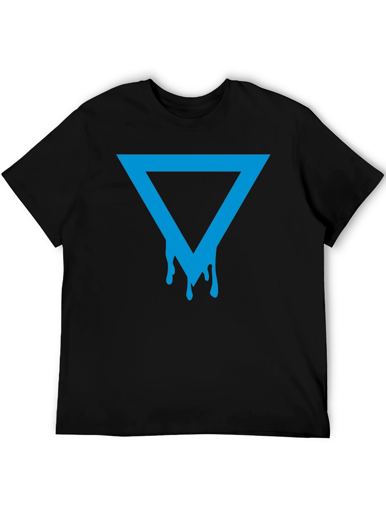 Dripping Triangle Graphic Black T-Shirt