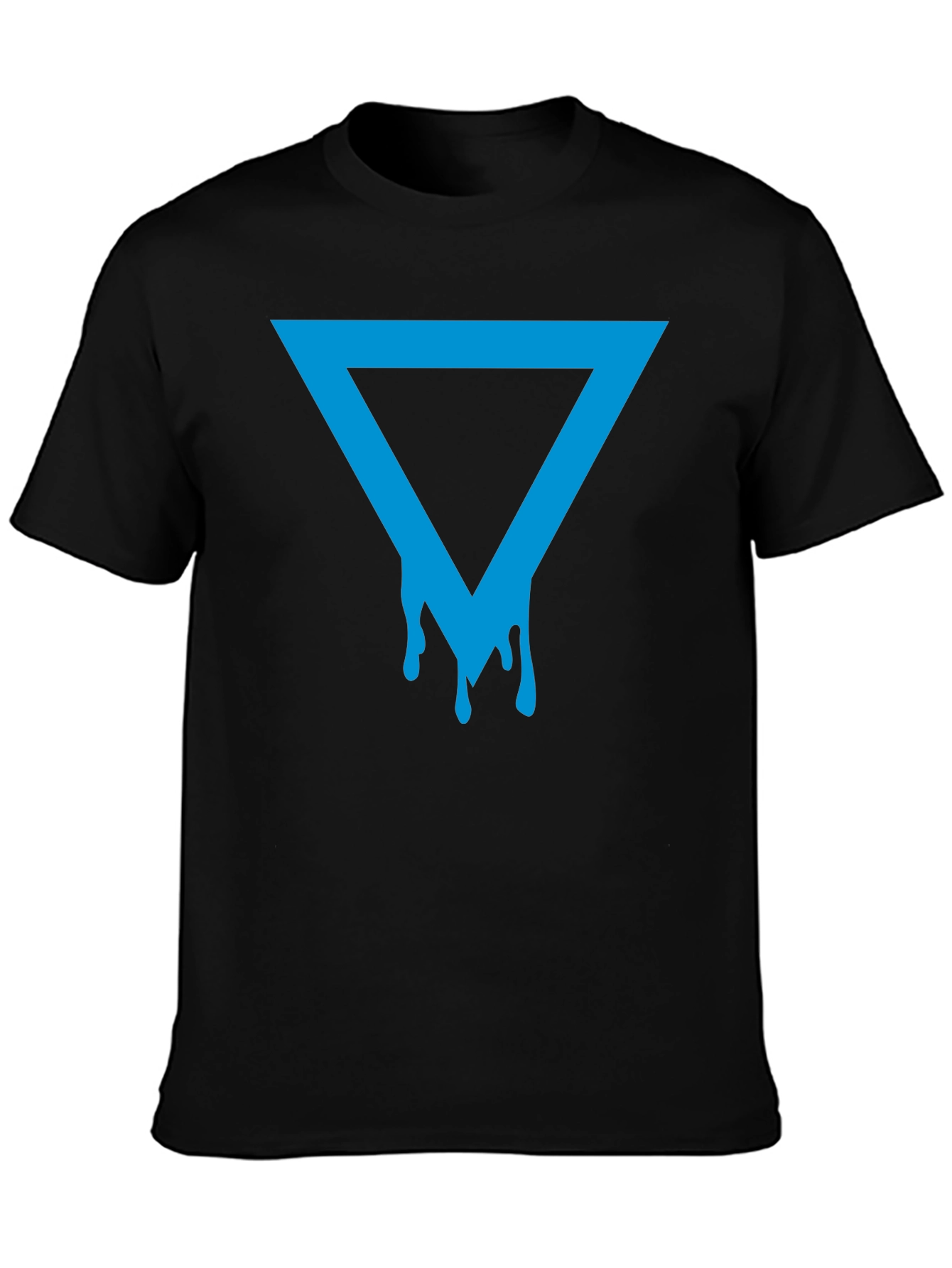 Dripping Triangle Graphic Black T-Shirt