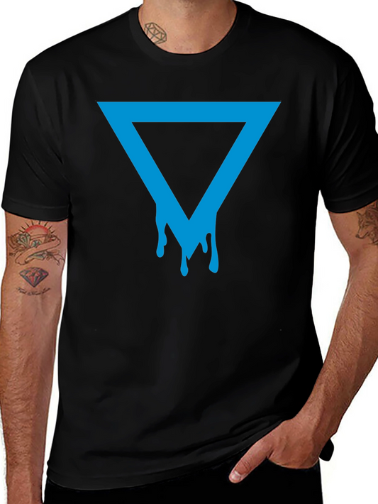 Dripping Triangle Graphic Black T-Shirt