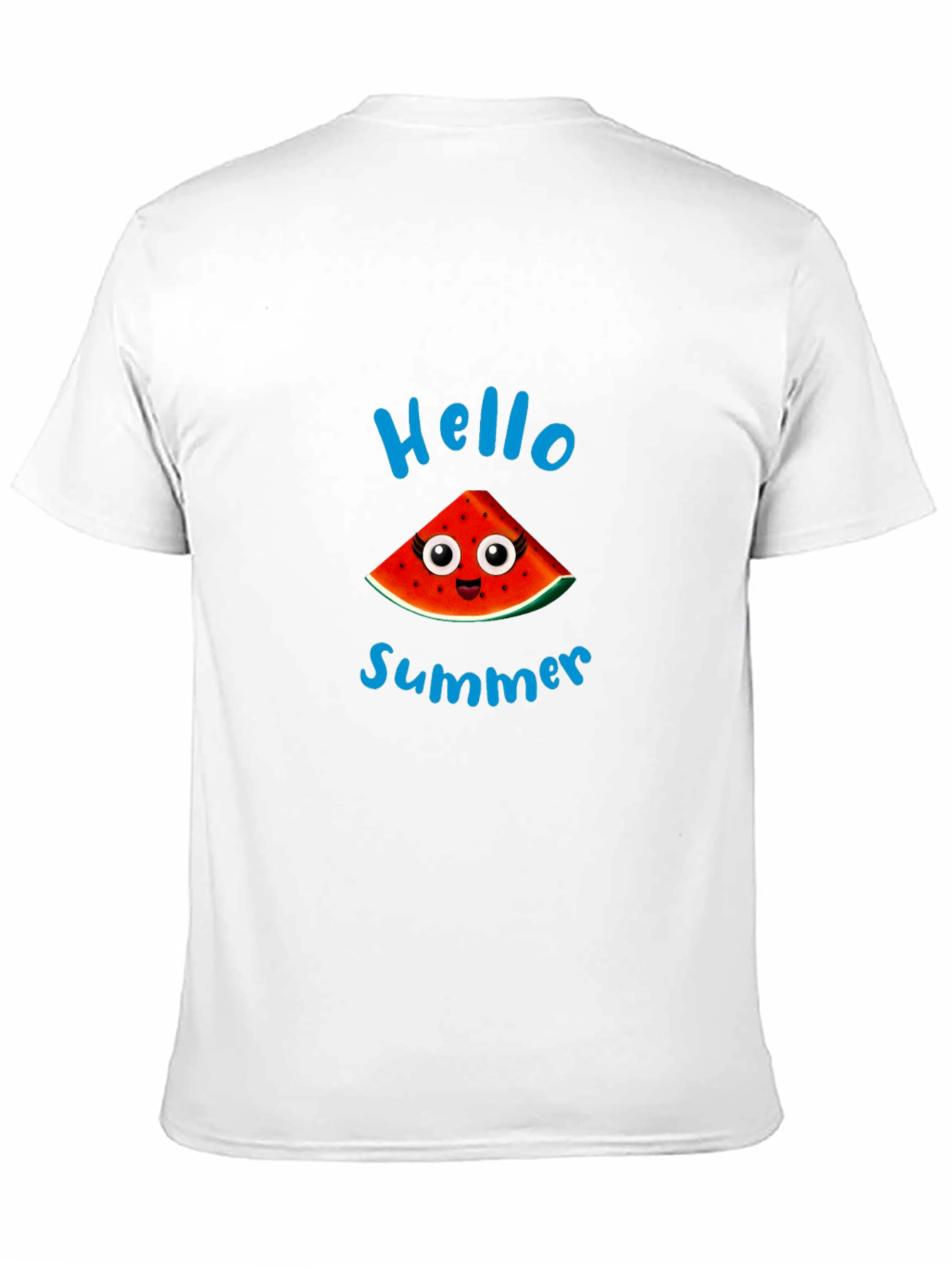 Hello Summer Watermelon Graphic Black T-Shirt