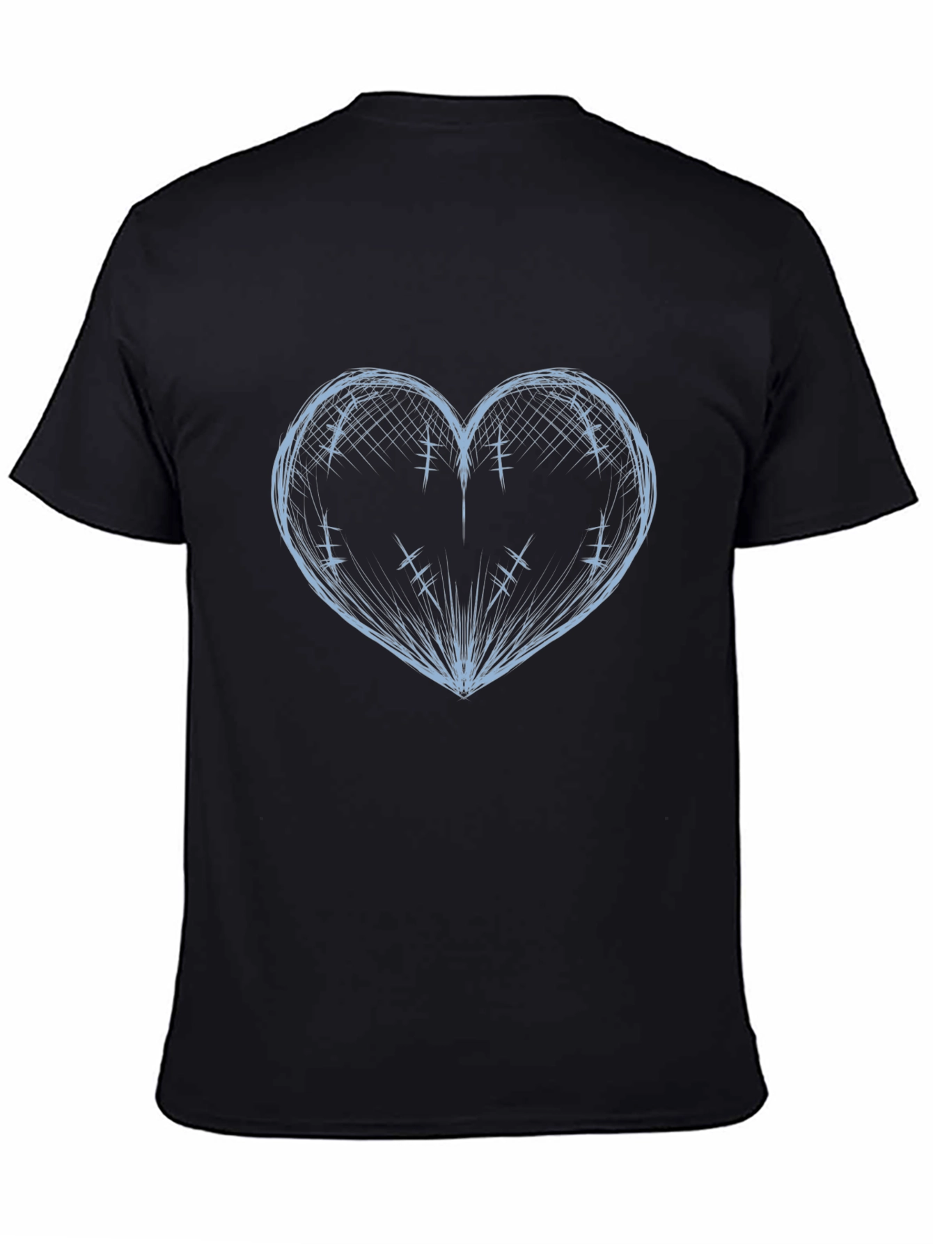 Heart Sketch Black T-Shirt