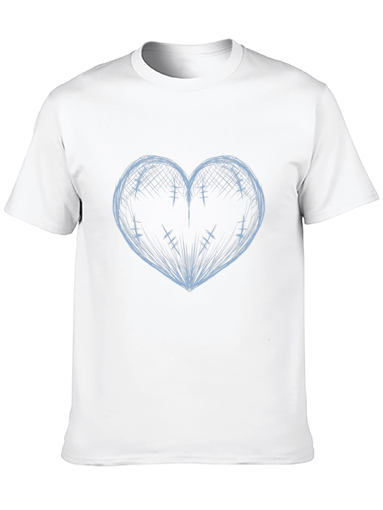 Heart Sketch Black T-Shirt