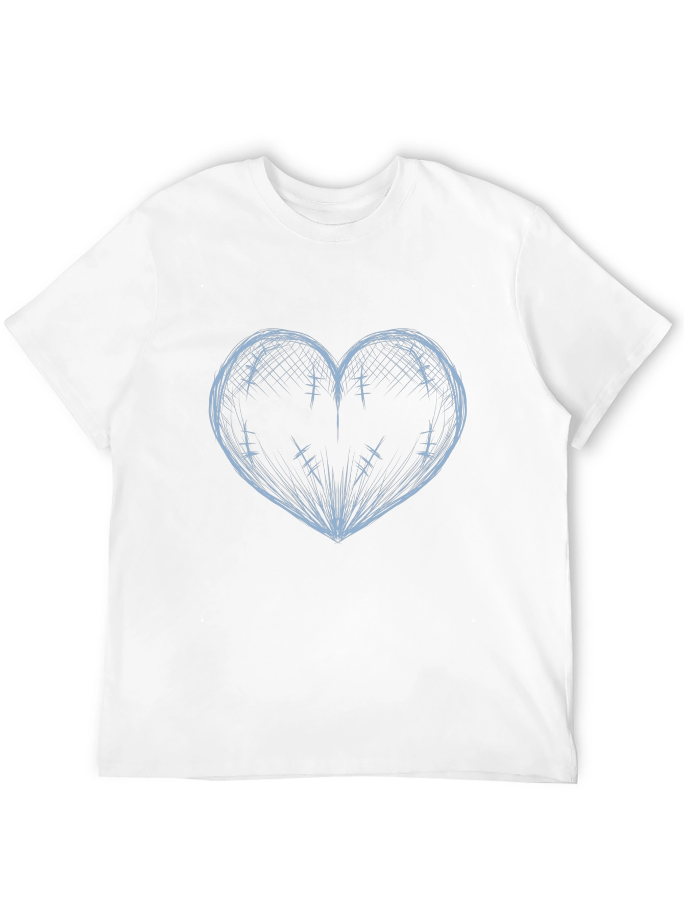 Heart Sketch Black T-Shirt