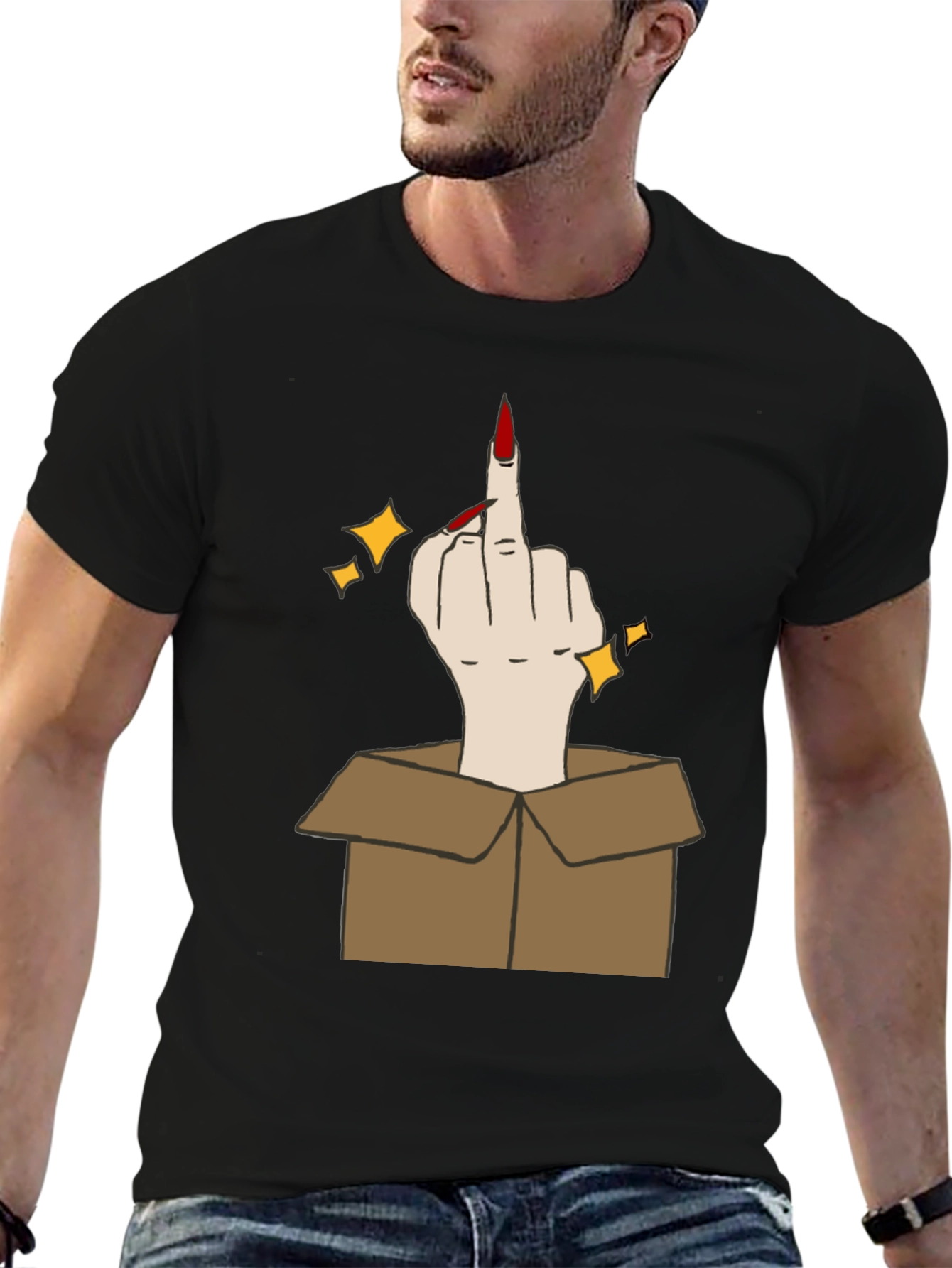Middle Finger in a Box Graphic Tee