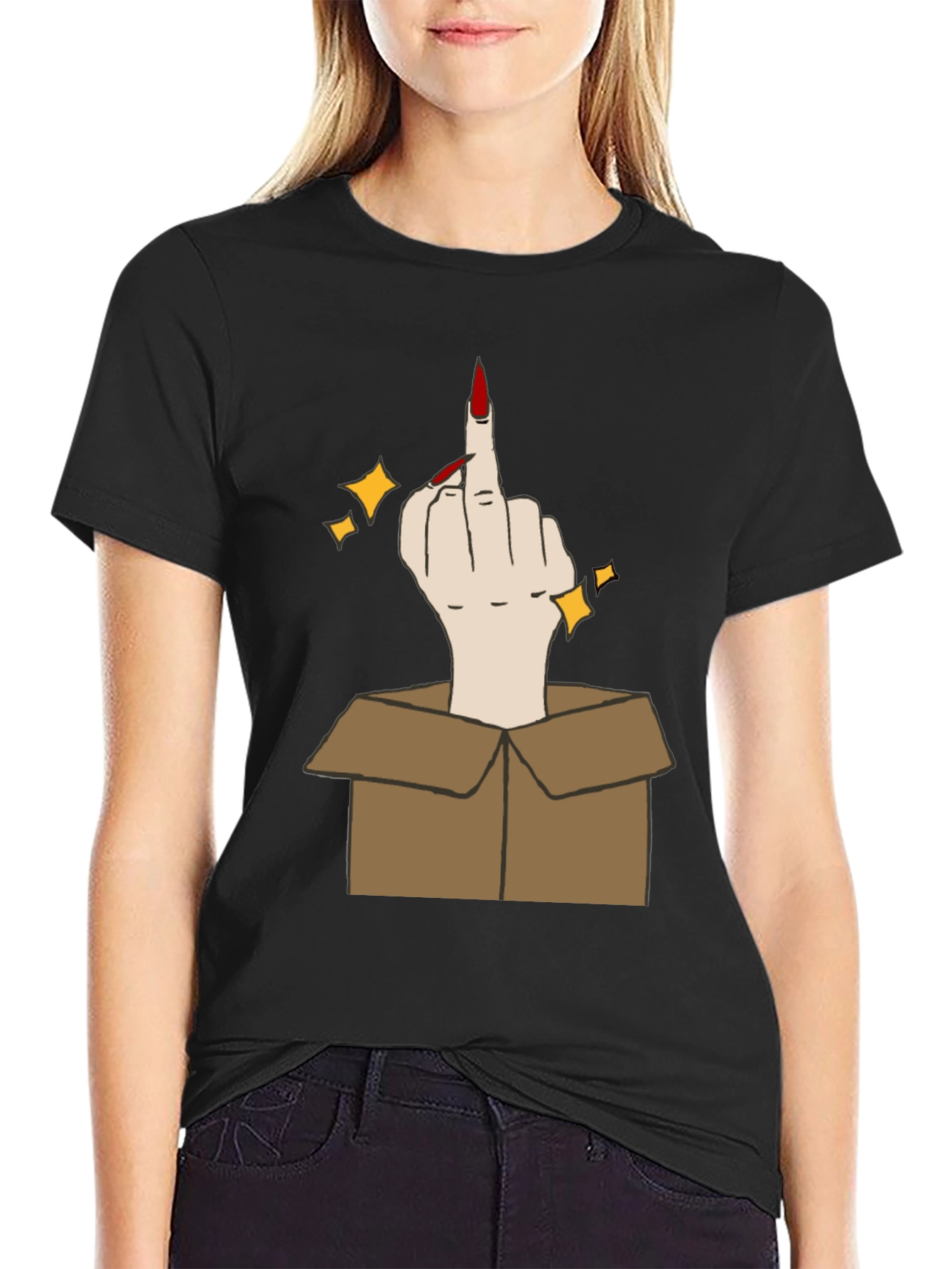 Middle Finger in a Box Graphic Tee