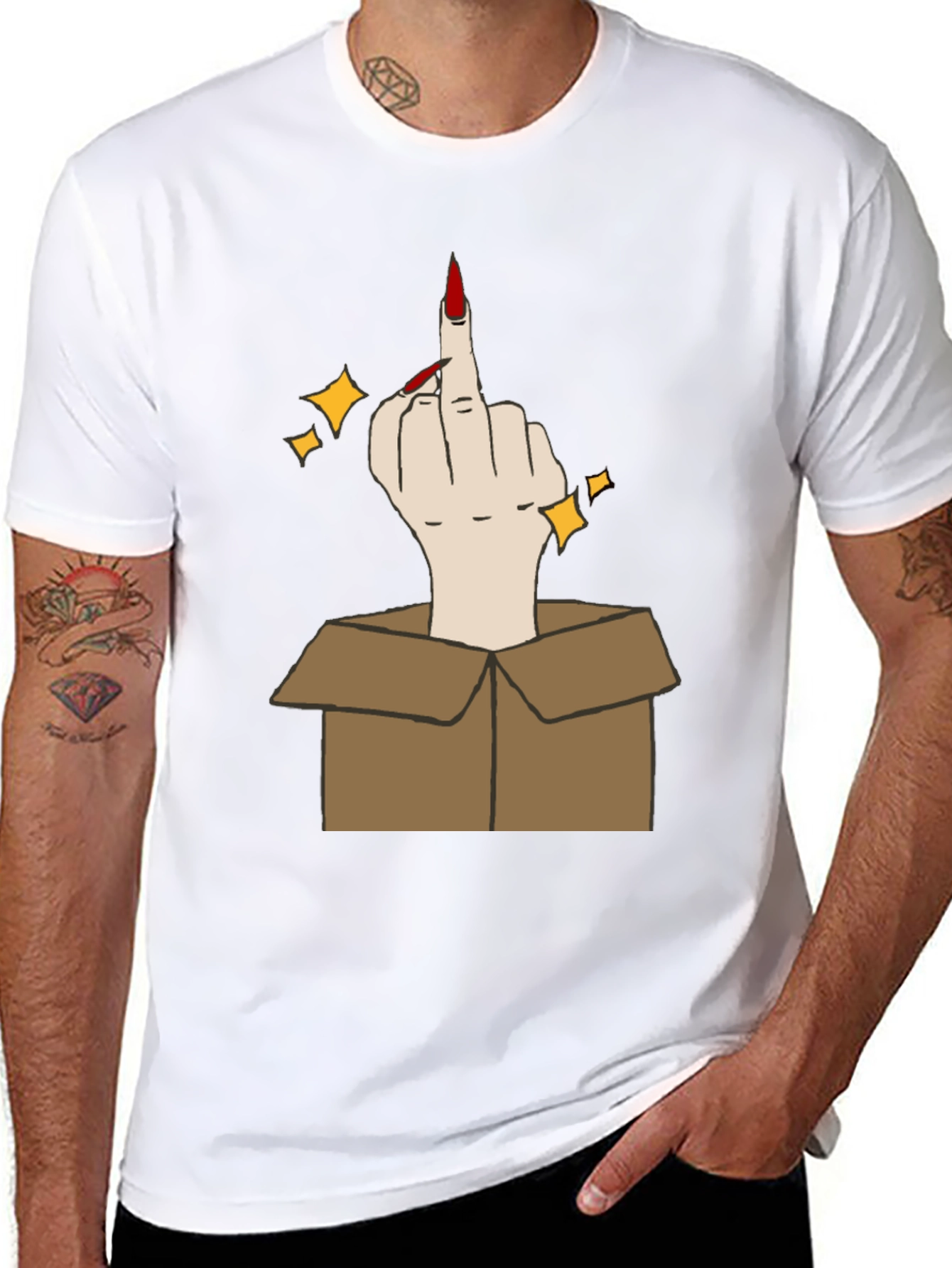 Middle Finger in a Box Graphic Tee