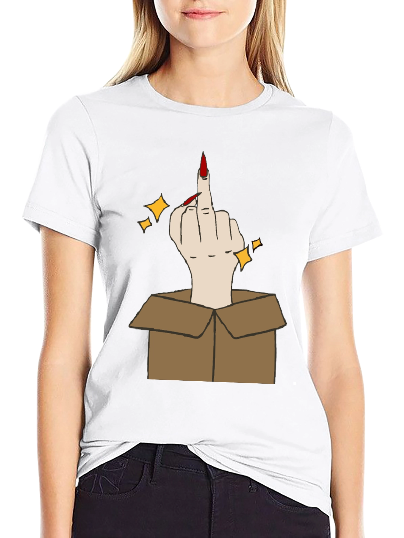 Middle Finger in a Box Graphic Tee