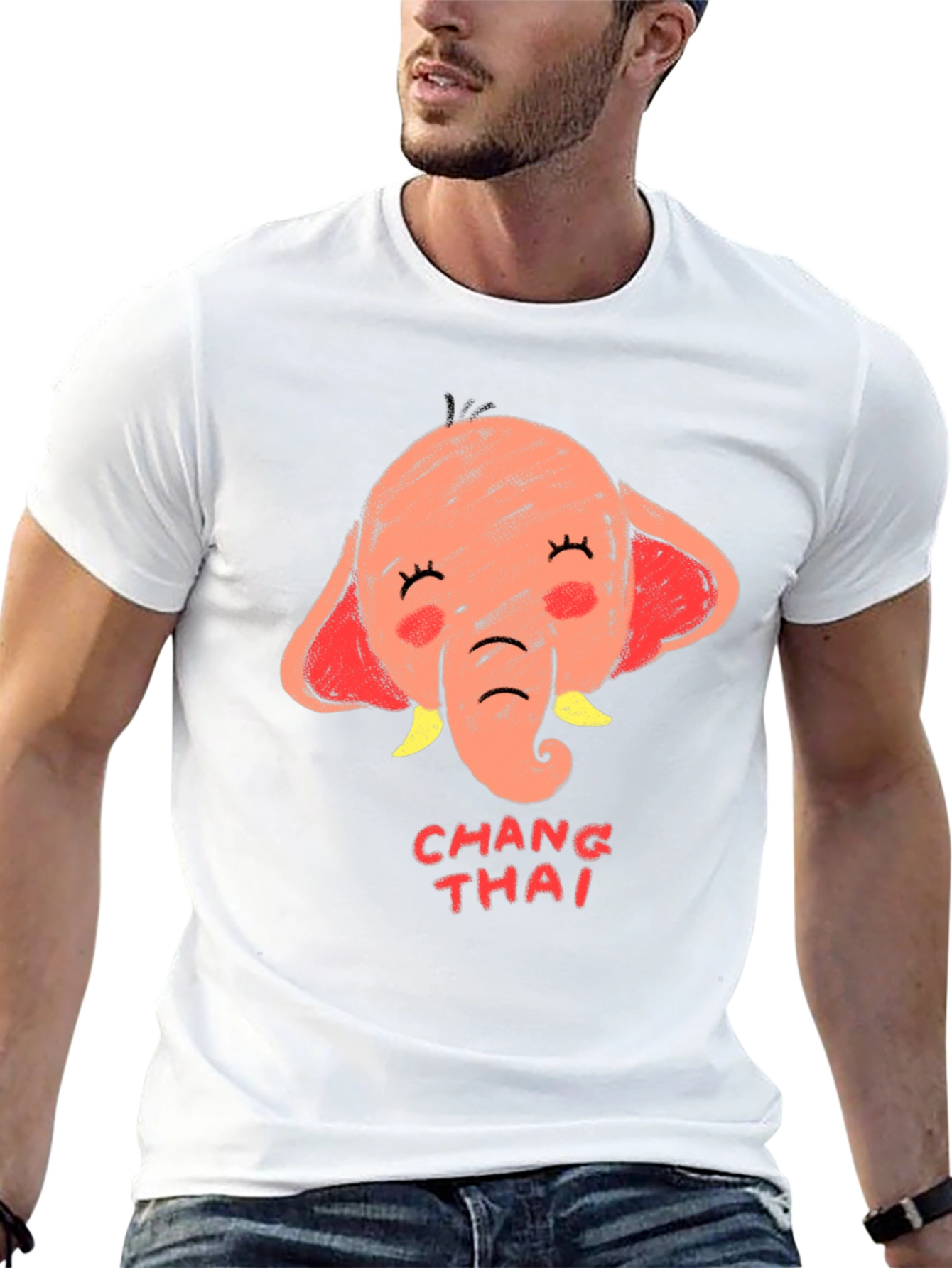 Chang Thai Elephant Graphic Tee - Unisex Black T-Shirt