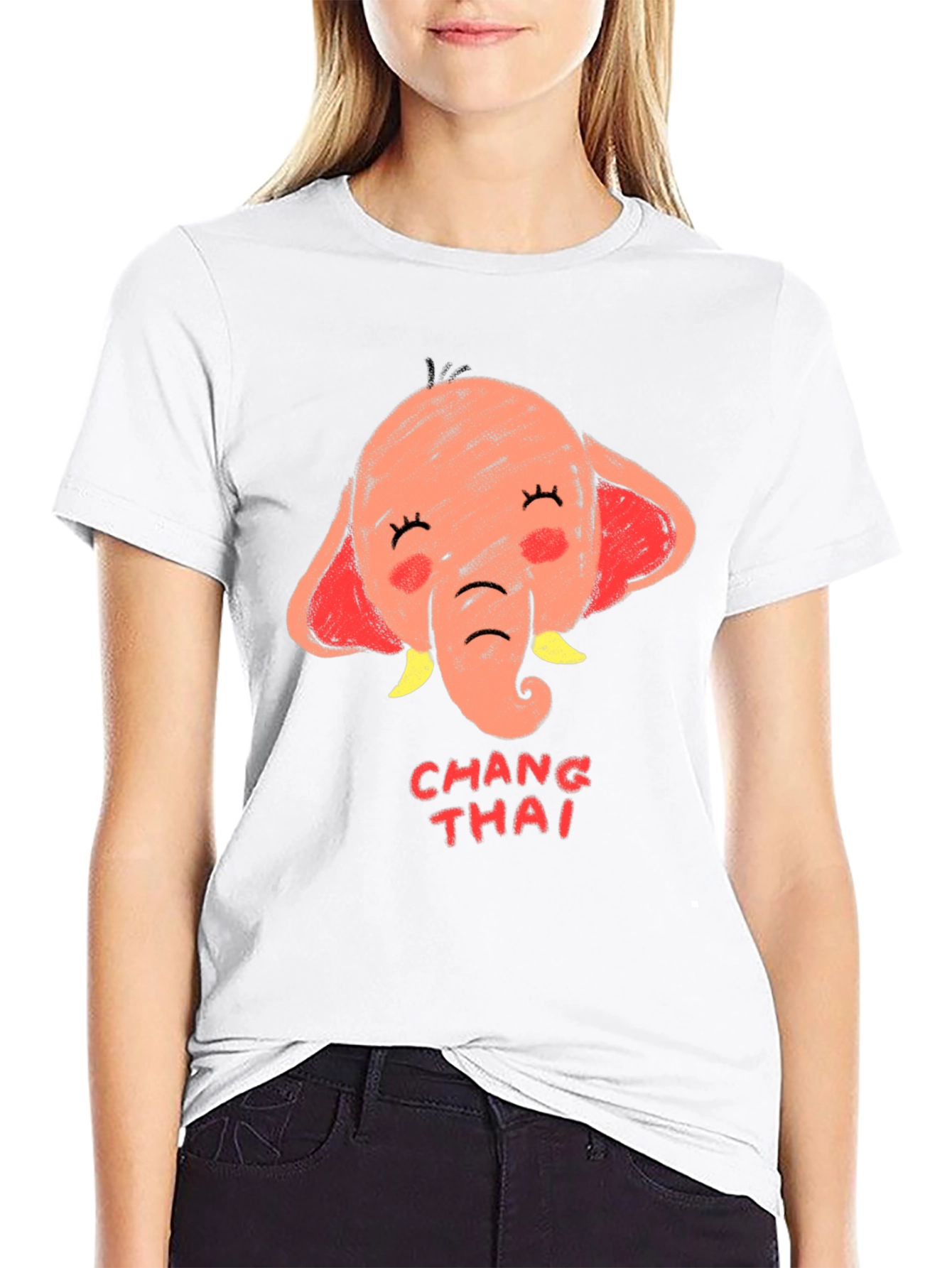 Chang Thai Elephant Graphic Tee - Unisex Black T-Shirt