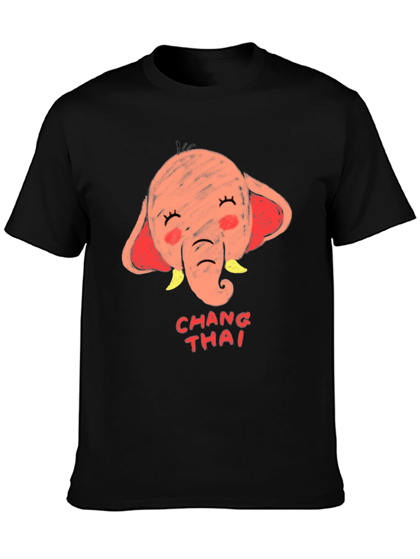 Chang Thai Elephant Graphic Tee - Unisex Black T-Shirt