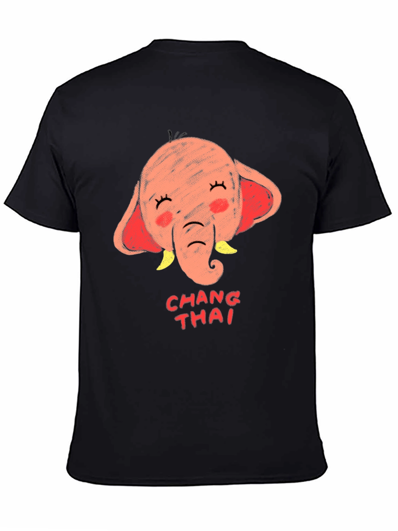 Chang Thai Elephant Graphic Tee - Unisex Black T-Shirt