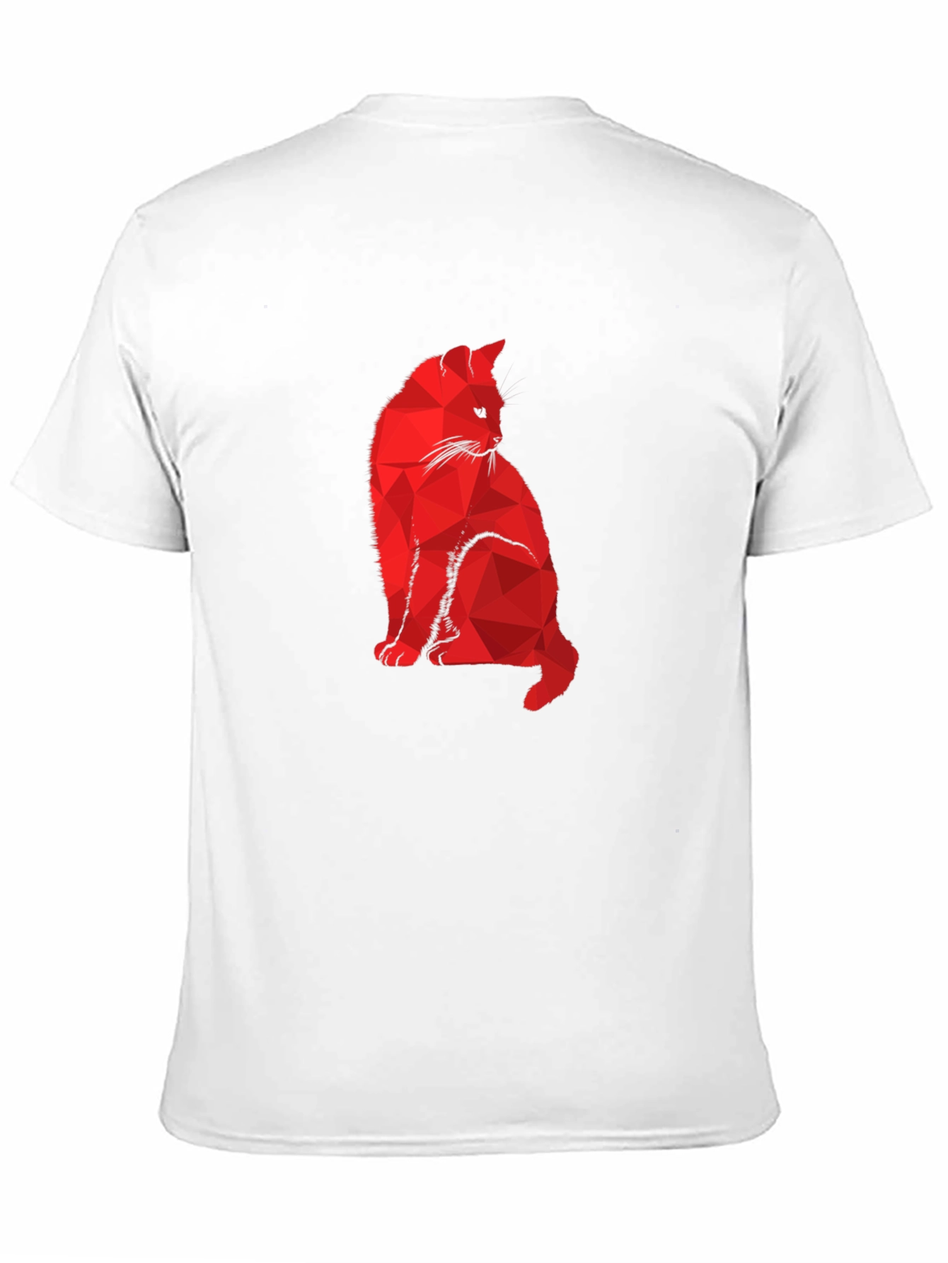 Geometric Cat Graphic Tee - Modern Minimalist