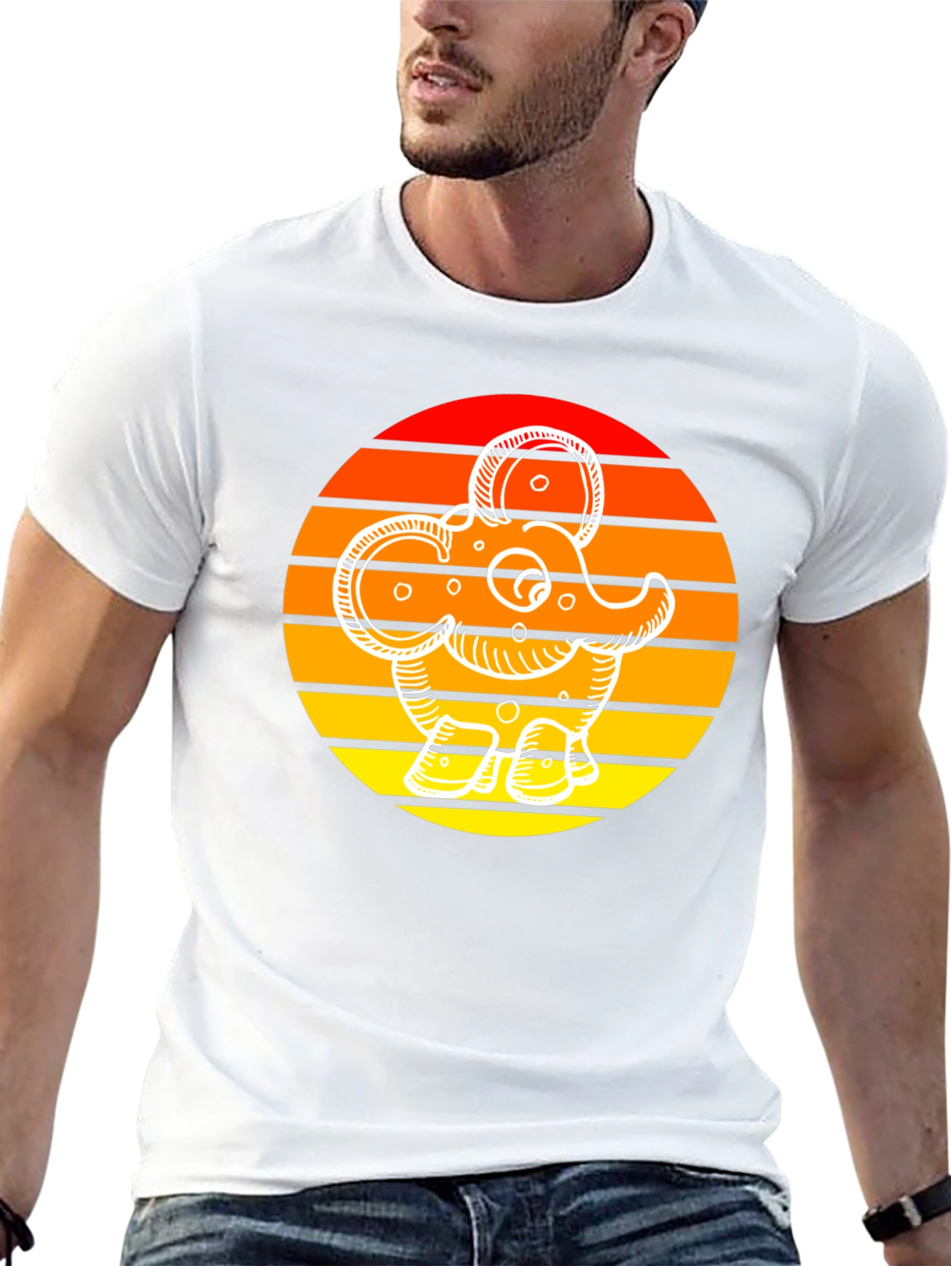 Retro Elephant Sunset Tee