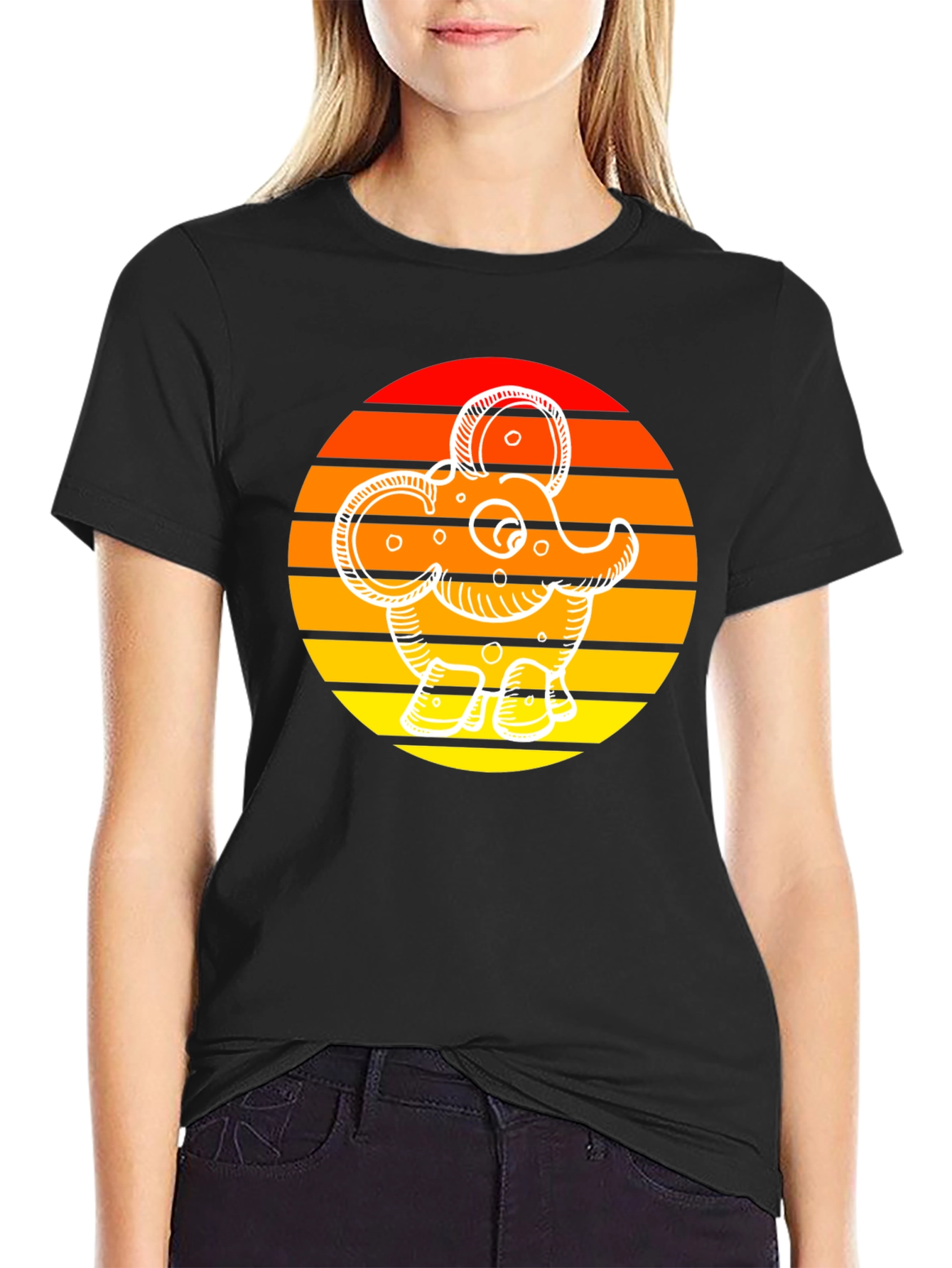 Retro Elephant Sunset Tee