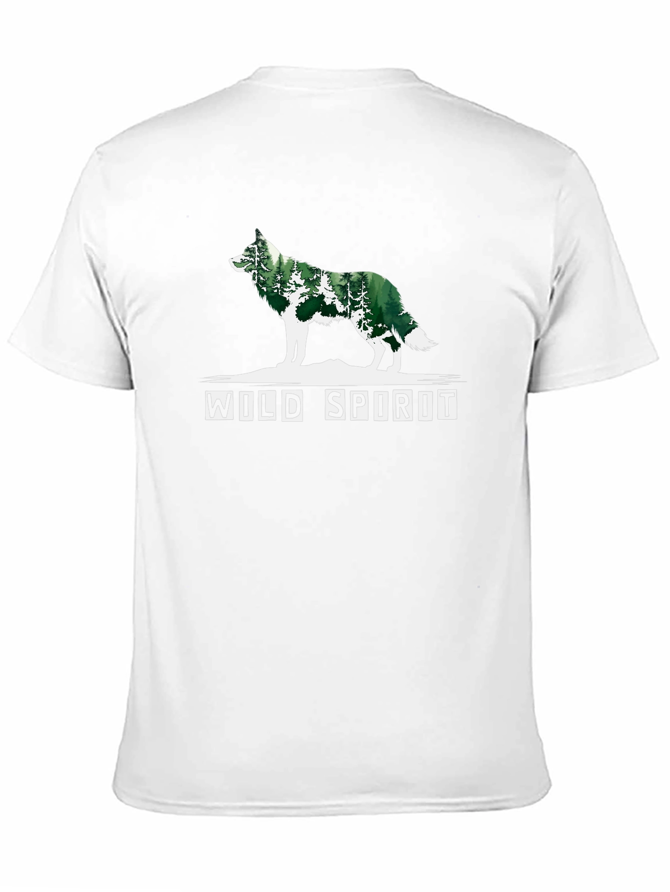 Wild Spirit Wolf Forest Graphic Tee - Black