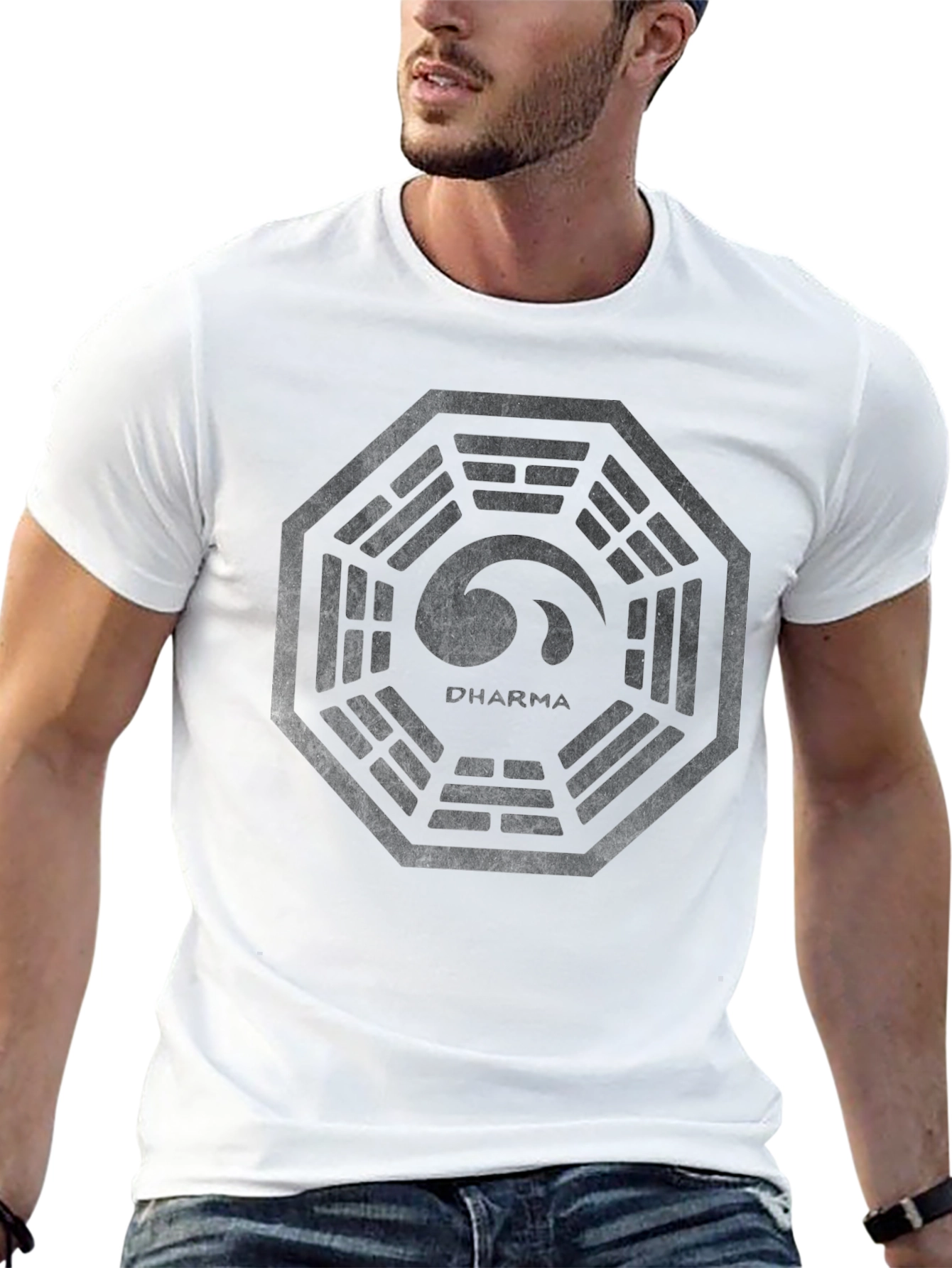 Mens Black DHARMA Initiative Graphic T-Shirt