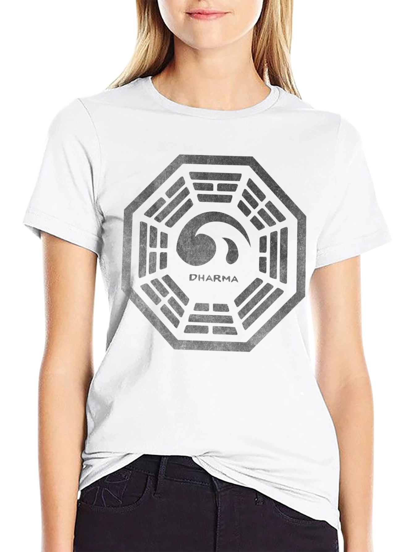 Mens Black DHARMA Initiative Graphic T-Shirt