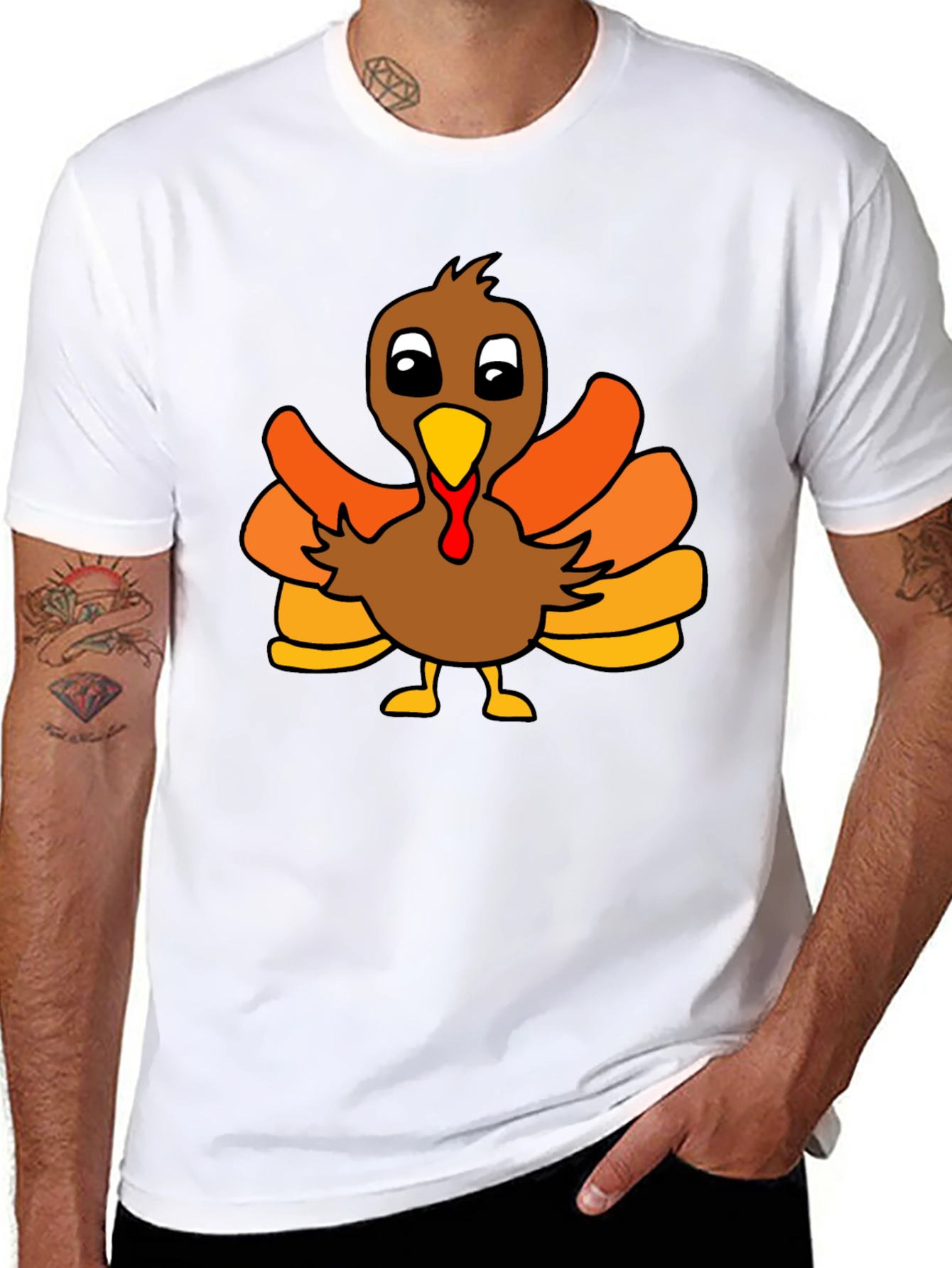 Thanksgiving Turkey Graphic Tee - Black Unisex T-Shirt