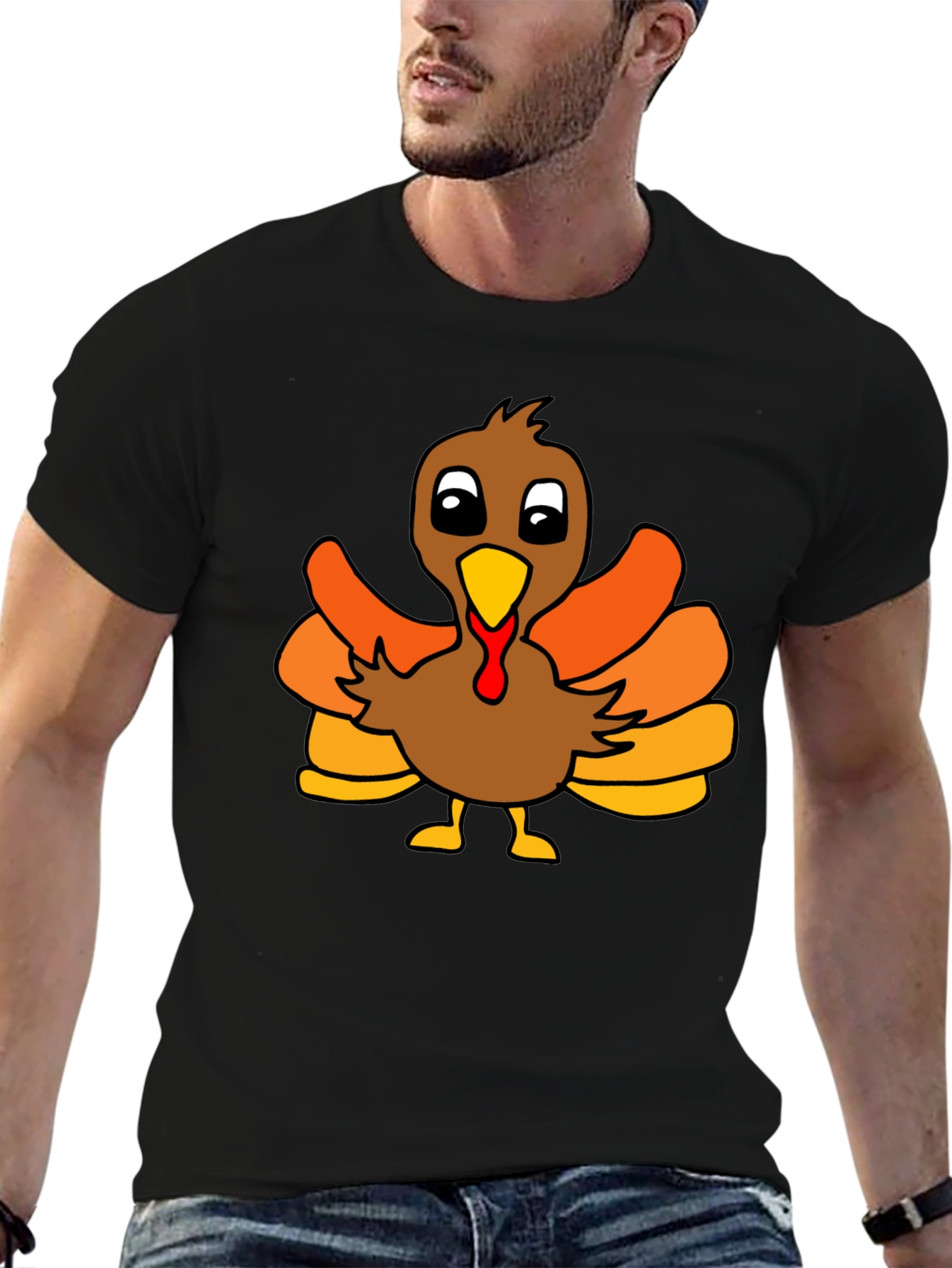 Thanksgiving Turkey Graphic Tee - Black Unisex T-Shirt