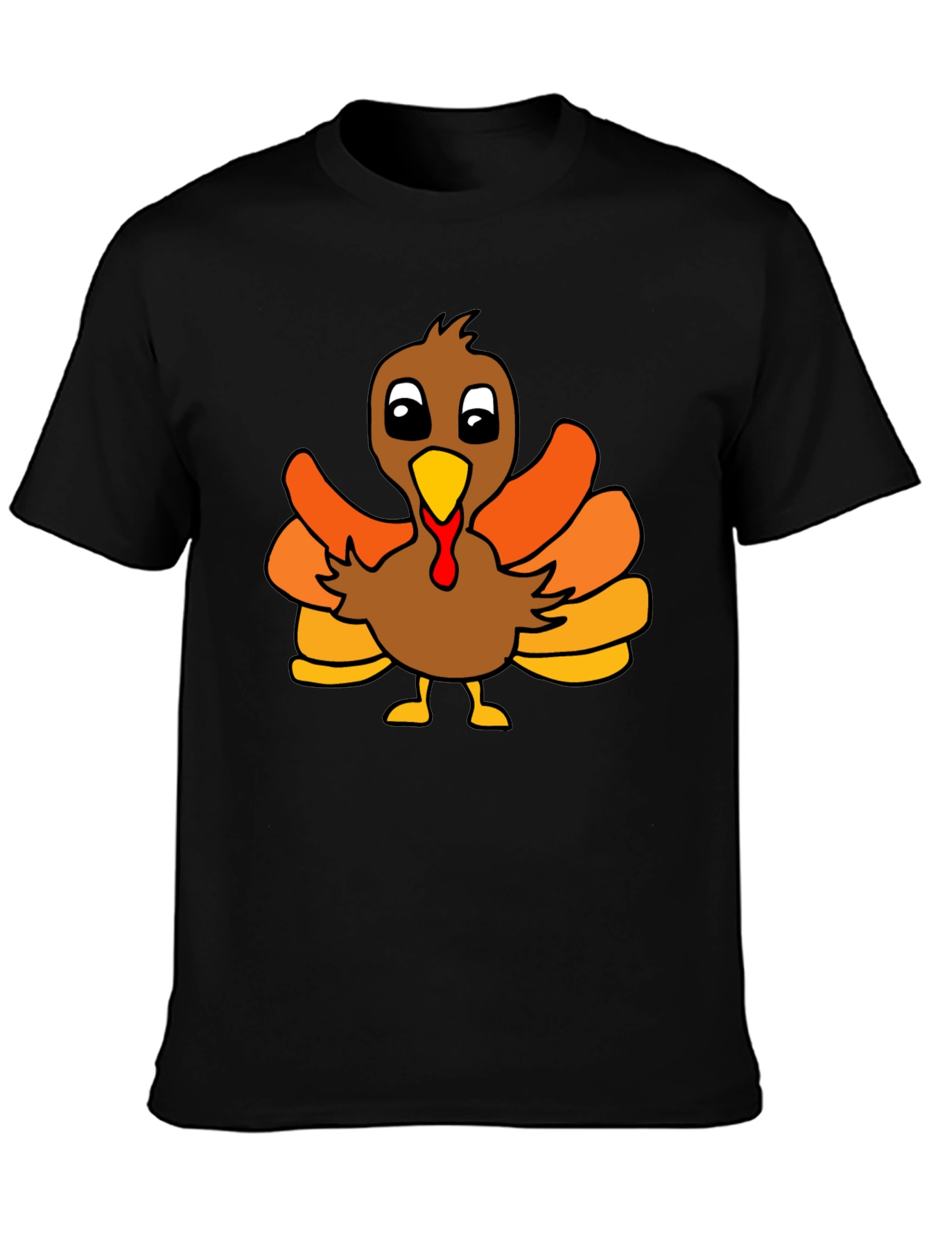 Thanksgiving Turkey Graphic Tee - Black Unisex T-Shirt