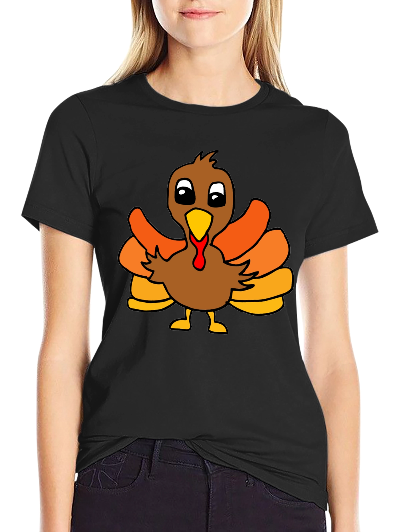 Thanksgiving Turkey Graphic Tee - Black Unisex T-Shirt